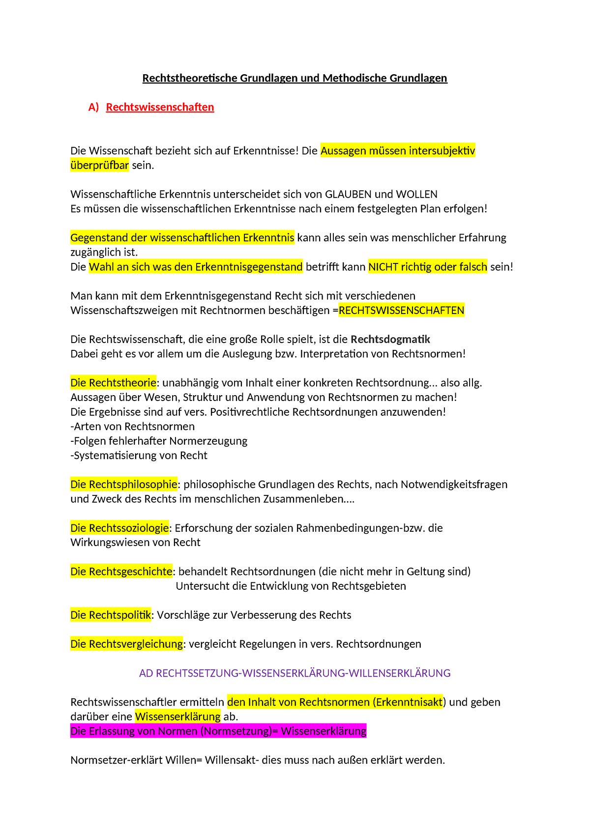 Rechtstheoretische Grundlagen Und Methodische Grundlagen ...