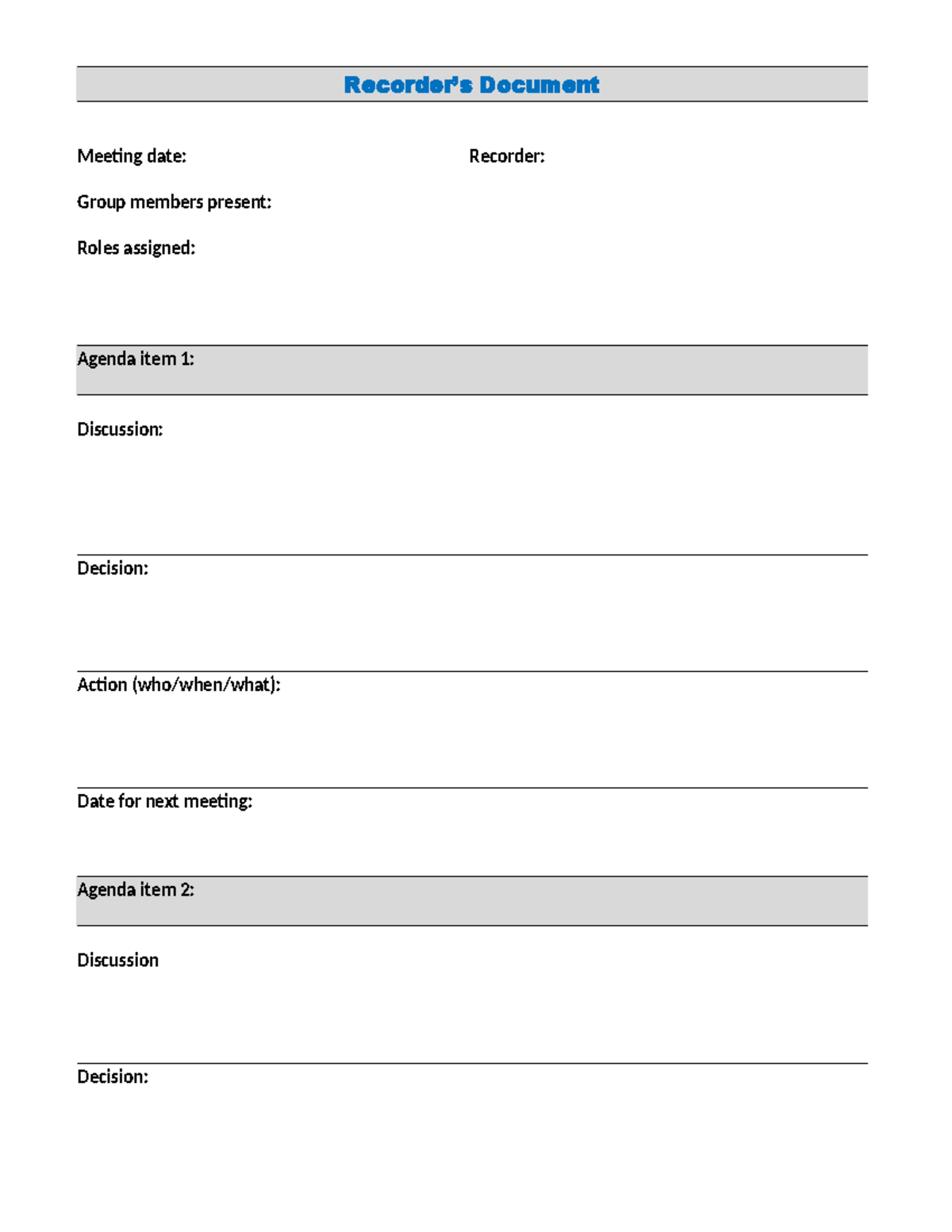 Recorders Doc - Engr240 - Recorder’s Document Meeting date: Recorder ...