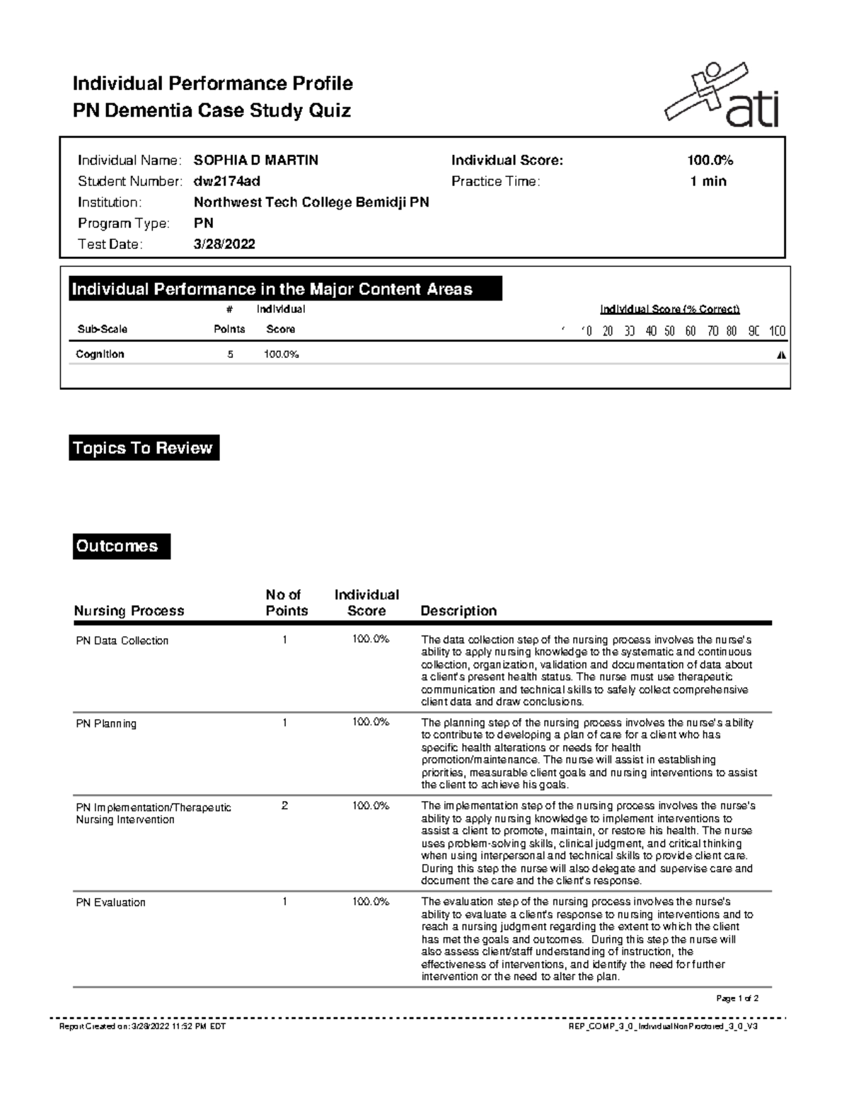 pn dementia case study quiz