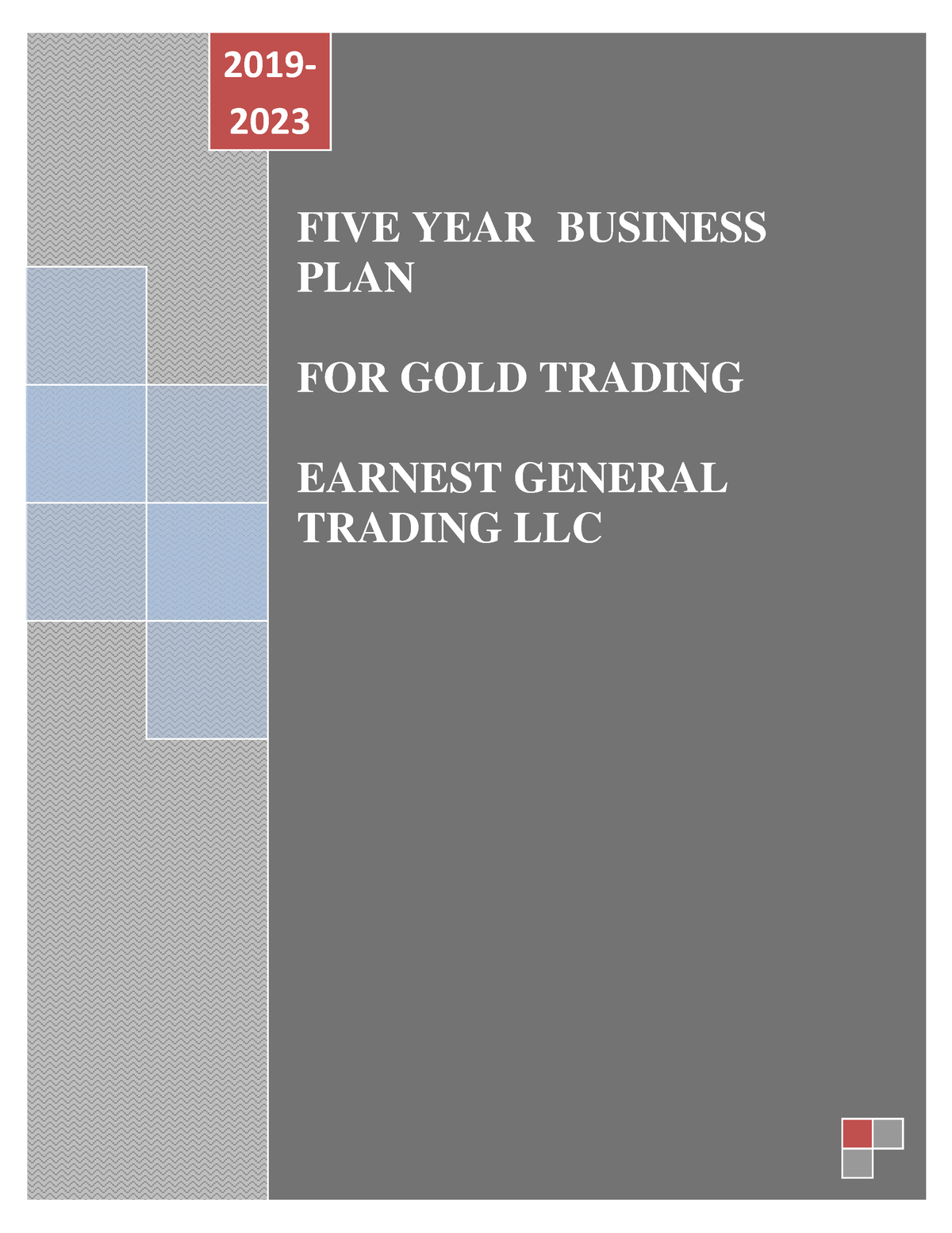 sample business plan for gold trading company