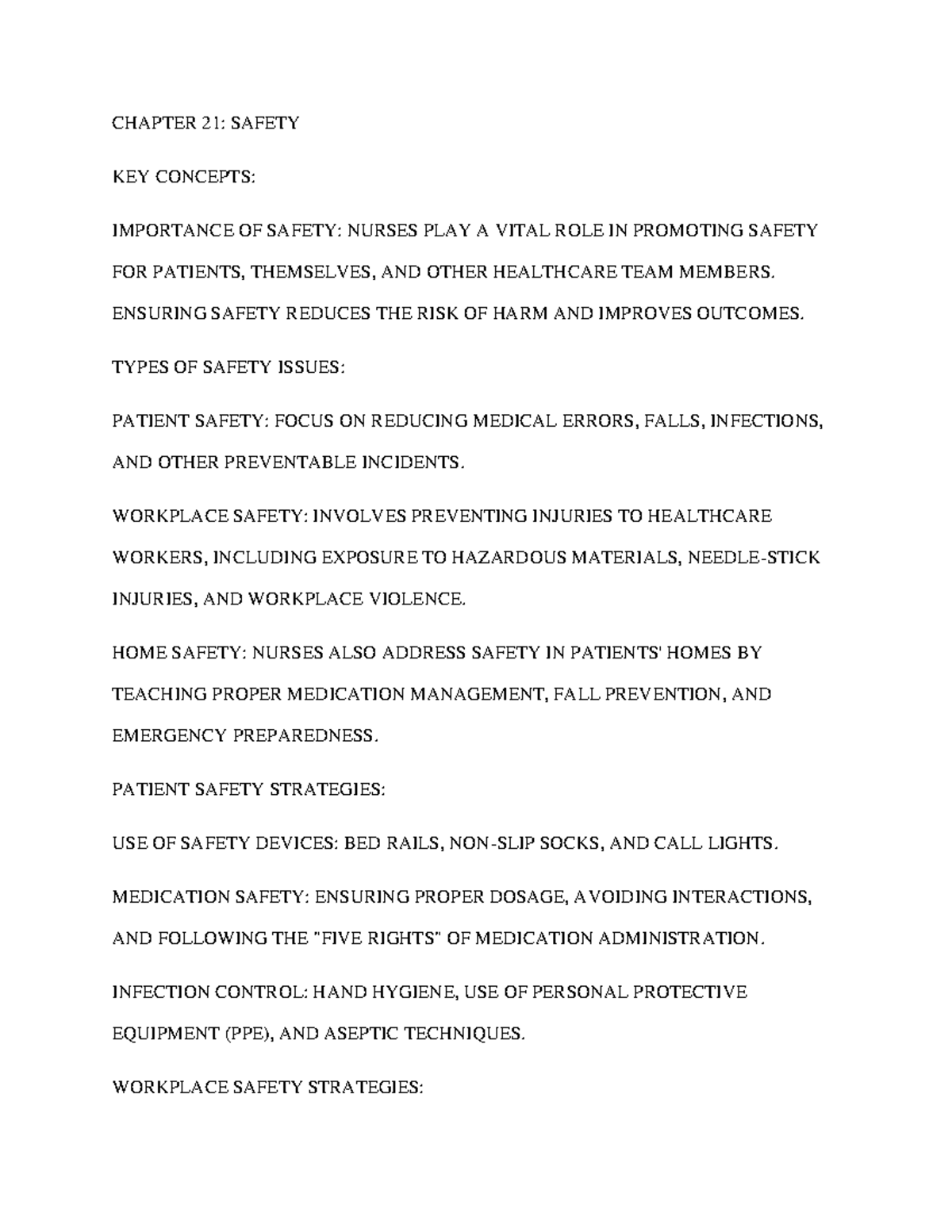 Health and wellness part 2 - CHAPTER 21: SAFETY KEY CONCEPTS ...