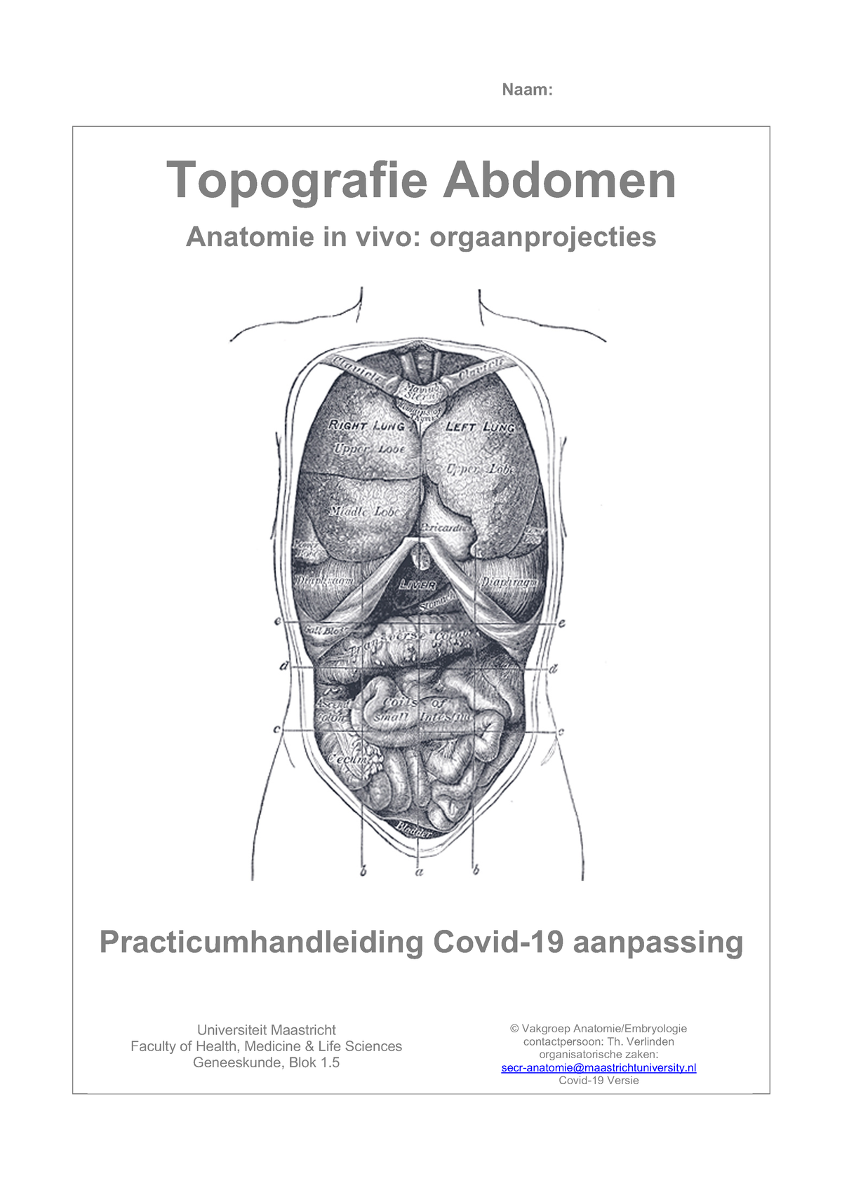 1.5 Topografie Abdomen Anatomie In Vivo; Orgaanprojecties Student Covid ...