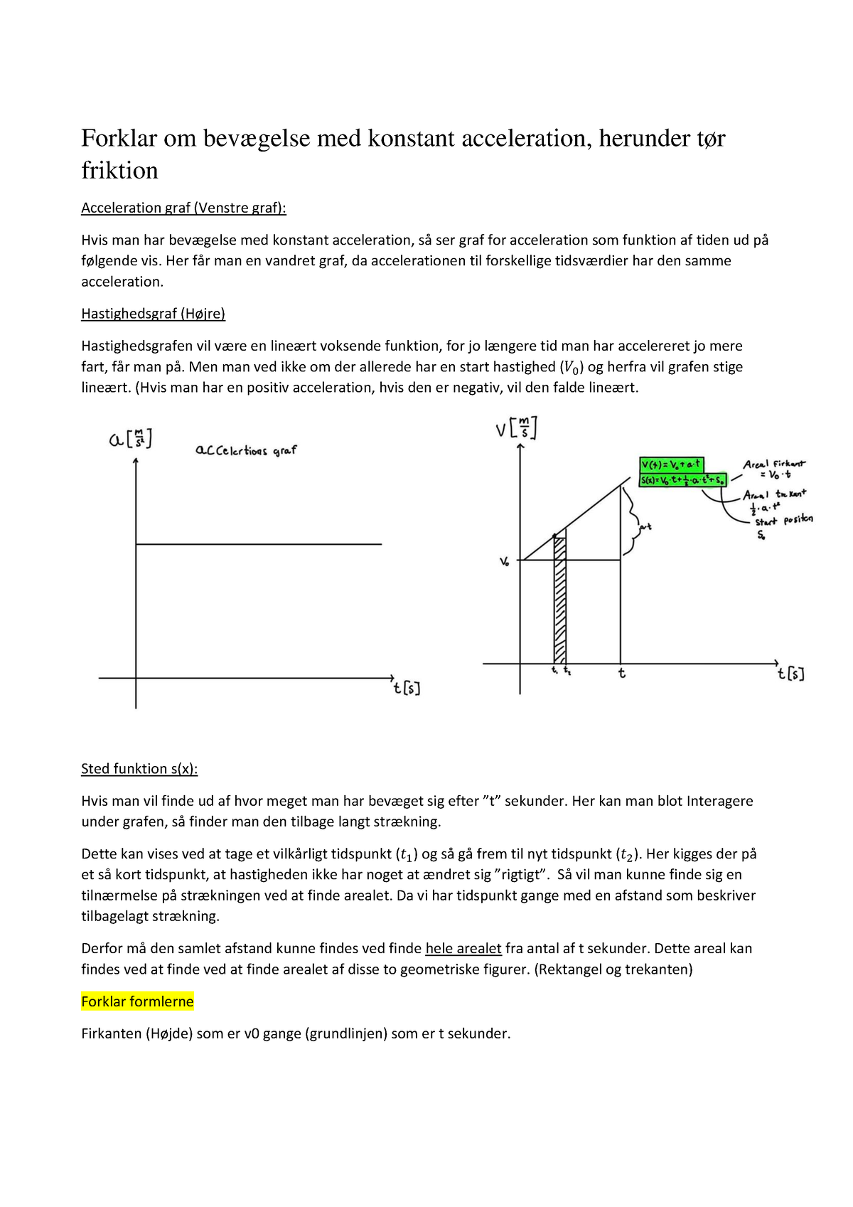 Forklar Om Bevægelse Med Konstant Acceleration, Herunder Tør Friktion ...