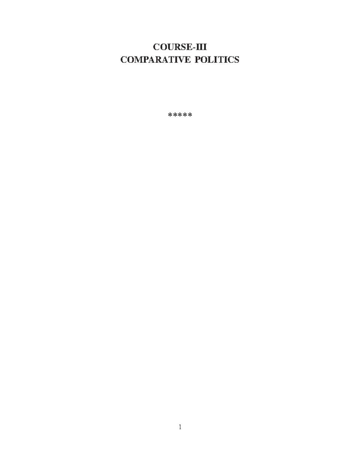 Introduction to Comparative Politics - COURSE-III COMPARATIVE POLITICS ...