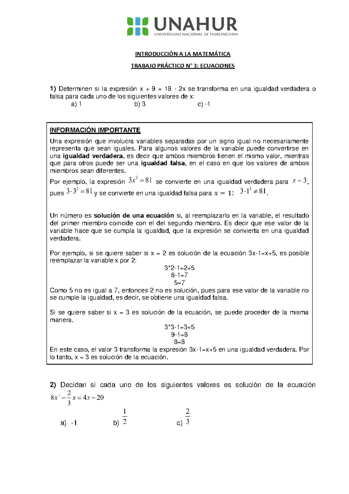 Introducción a la Matemática 2021. TP 3. Ecuaciones - INTRODUCCIÓN A LA ...
