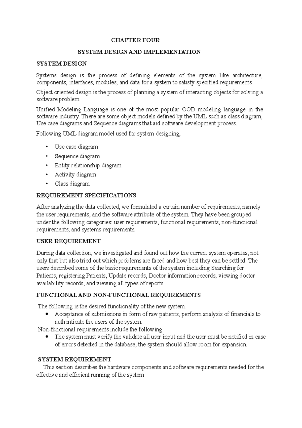 Chapter 4 Revised - Project - CHAPTER FOUR SYSTEM DESIGN AND ...