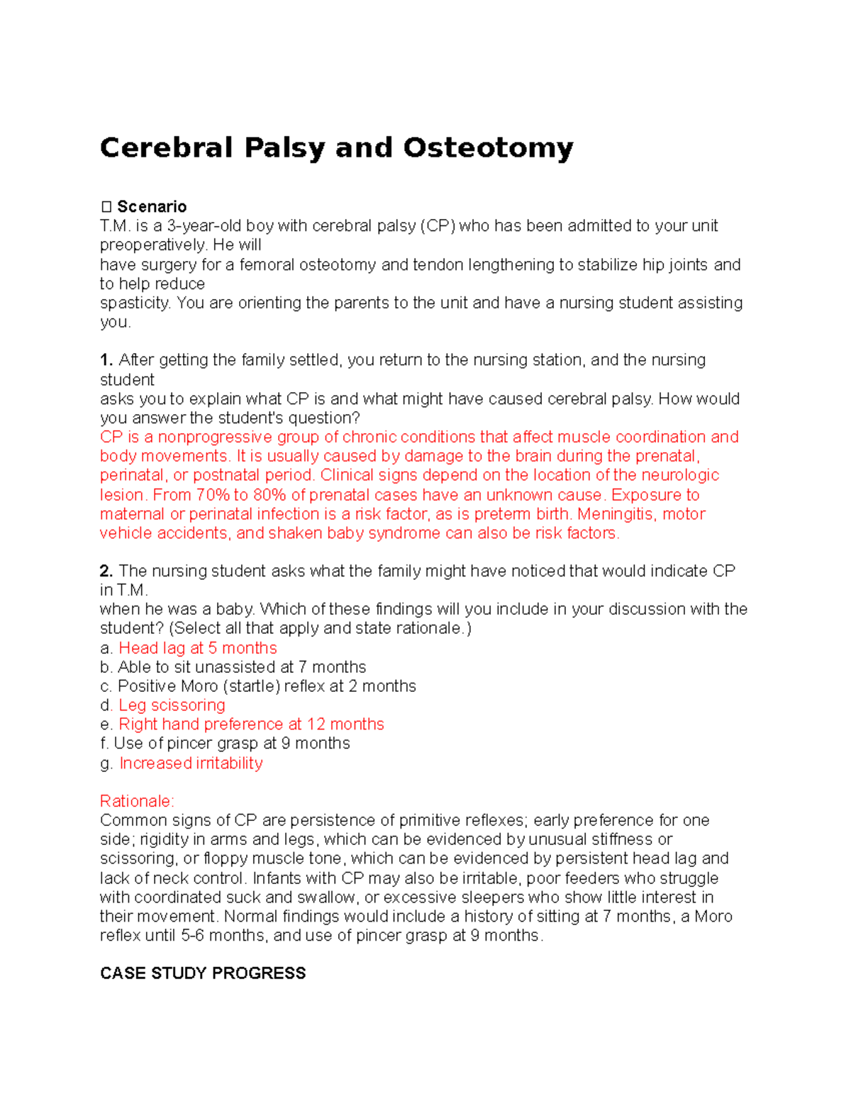 case study of child with cerebral palsy