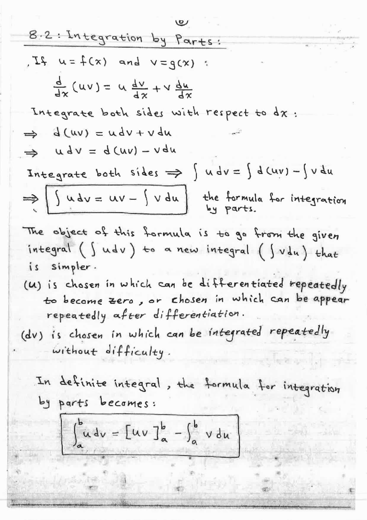 Calculus Practice Material Integration by Parts - Calculus 1 - Studocu