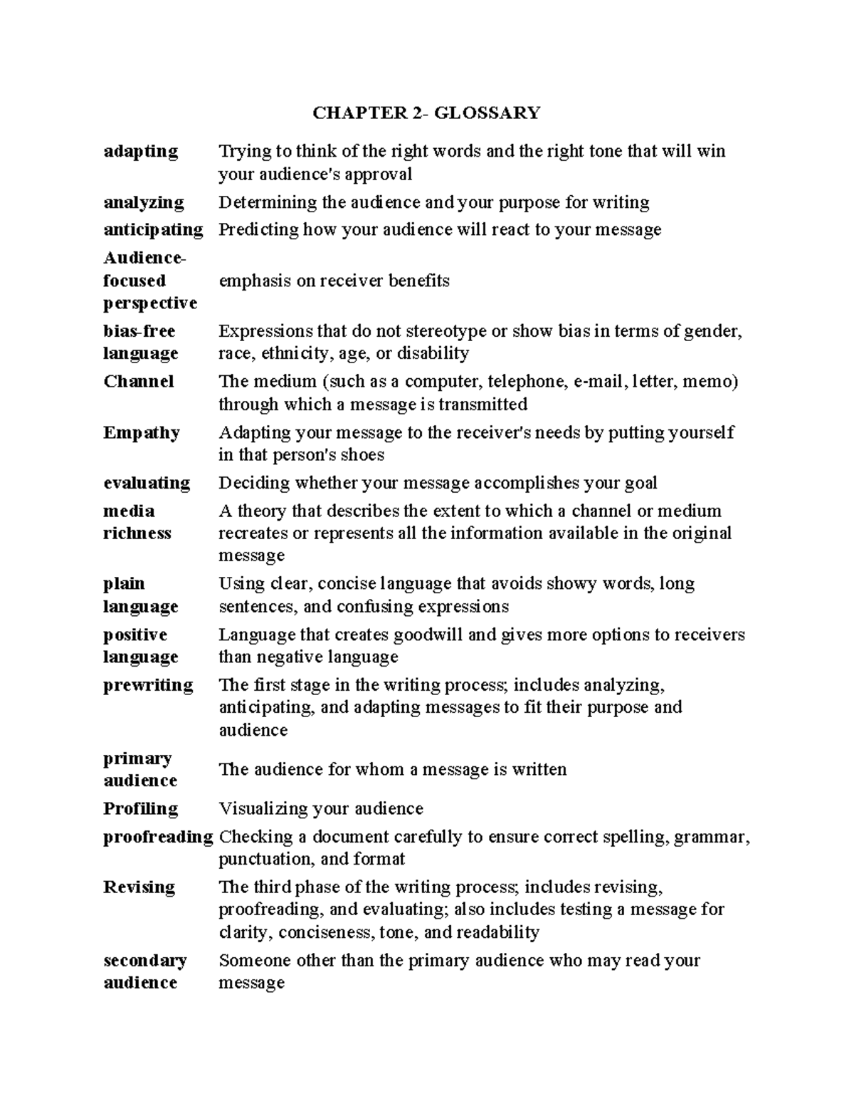 Chapter 2- Glossary - TACN2 - CHAPTER 2- GLOSSARY adapting Trying to ...