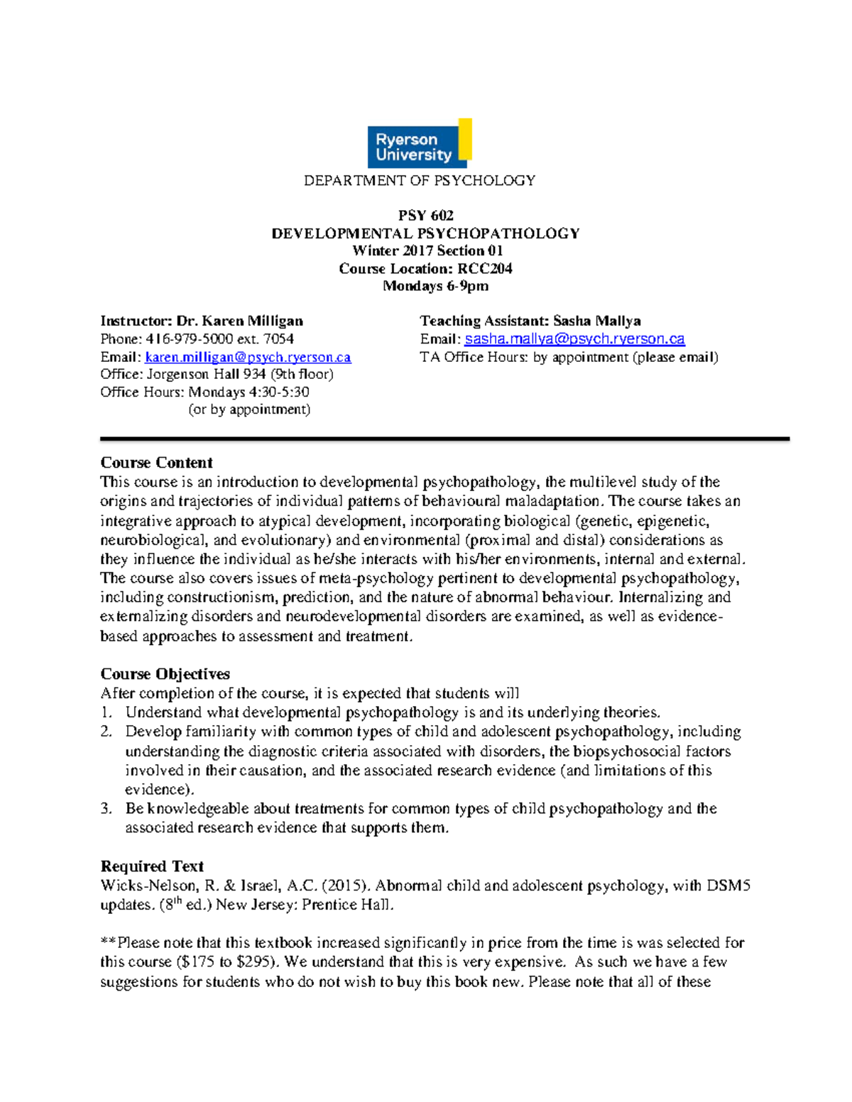 Psy602 Syllabus Department Of Psychology Psy 602 Developmental Psy602 Syllabus Department Of Psychology Psy 602 Developmental