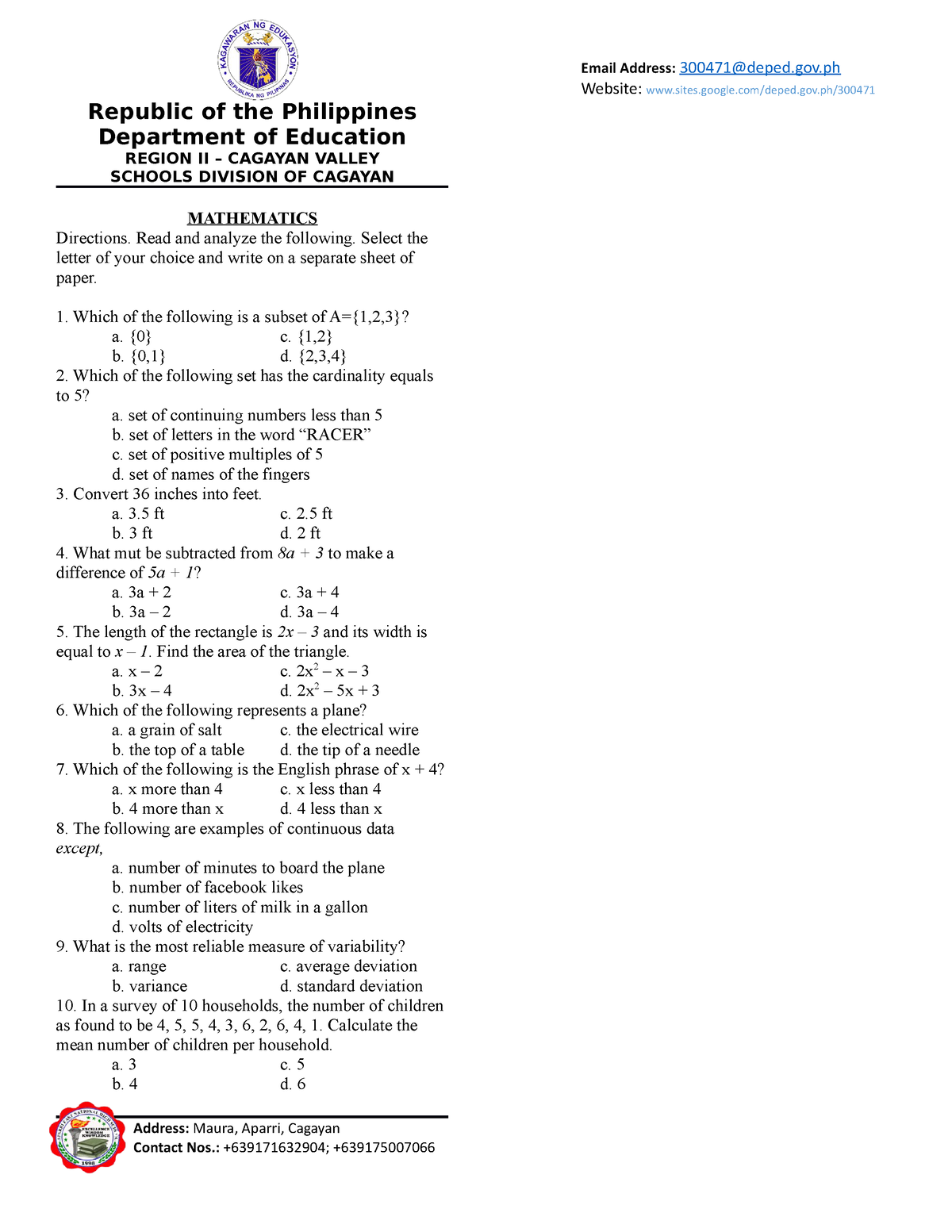 aptitude-test-aptitude-bachelor-of-secondary-education-studocu