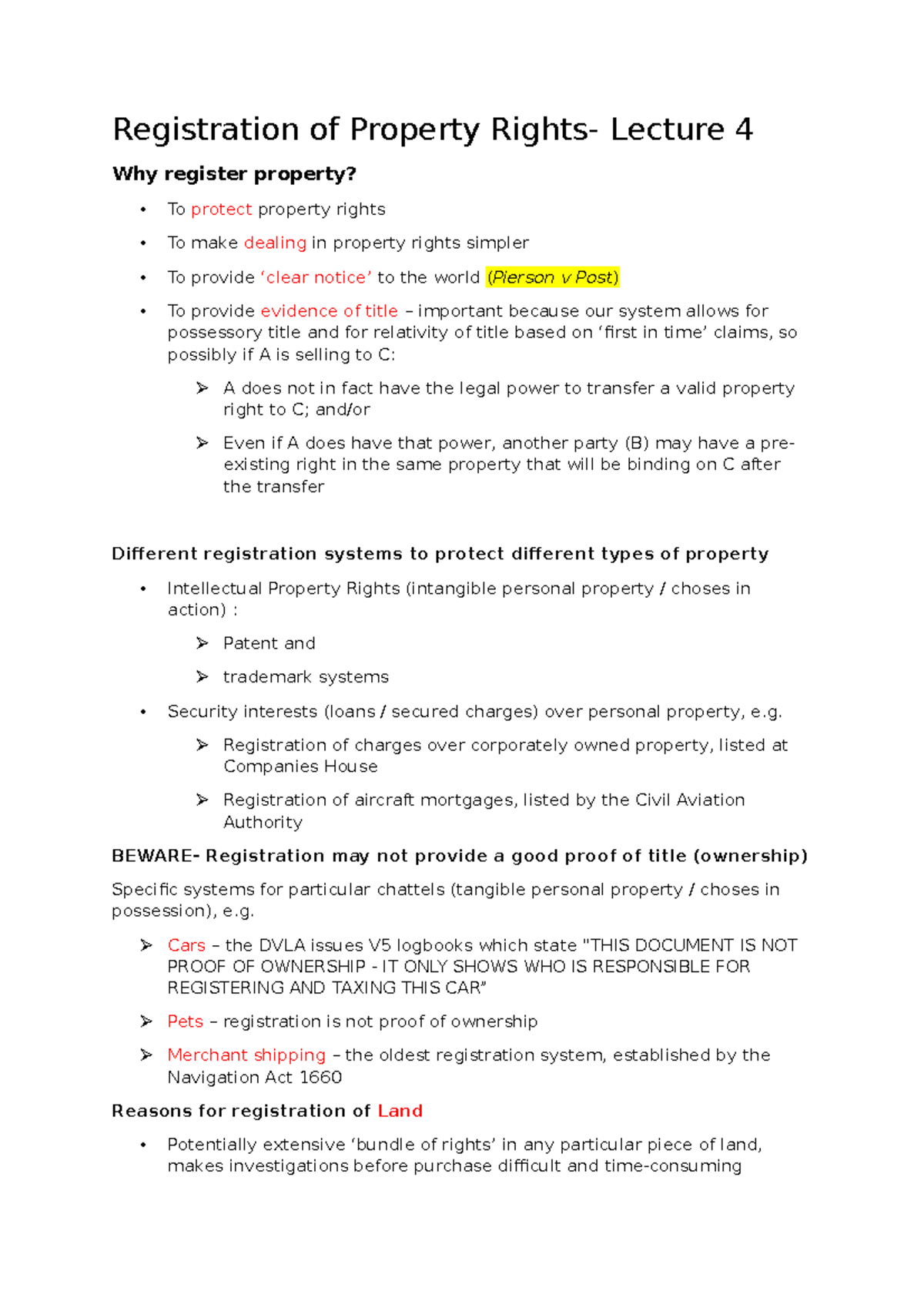 assignment of rights of property