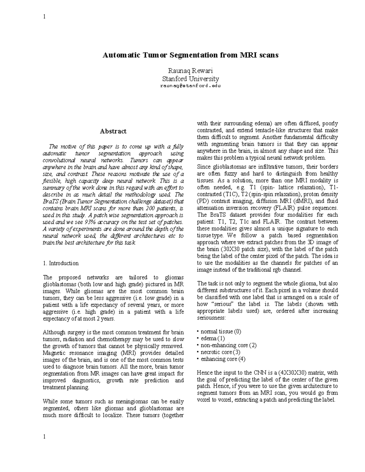 Practical - Automatic tumor segmentation from mri scans - 1 Automatic ...