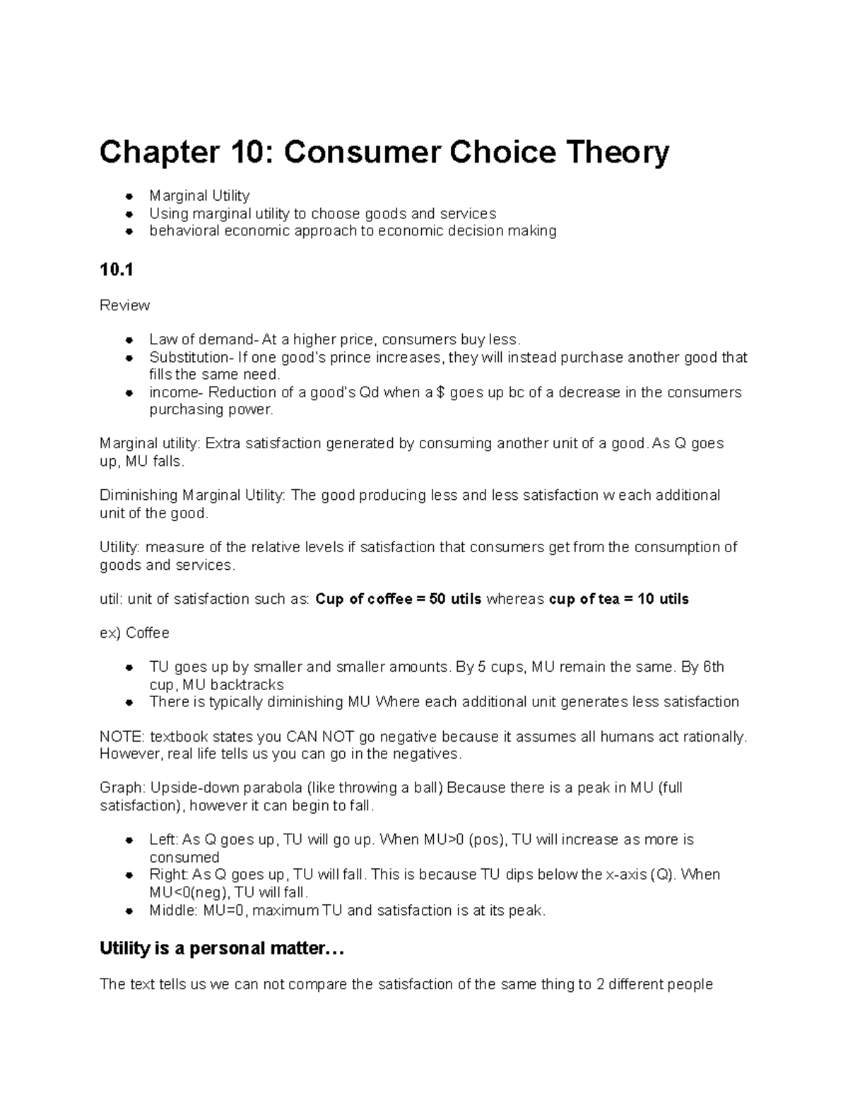 Chapter 10 Microeconomics Textbook And Class Notes. - Chapter 10 ...