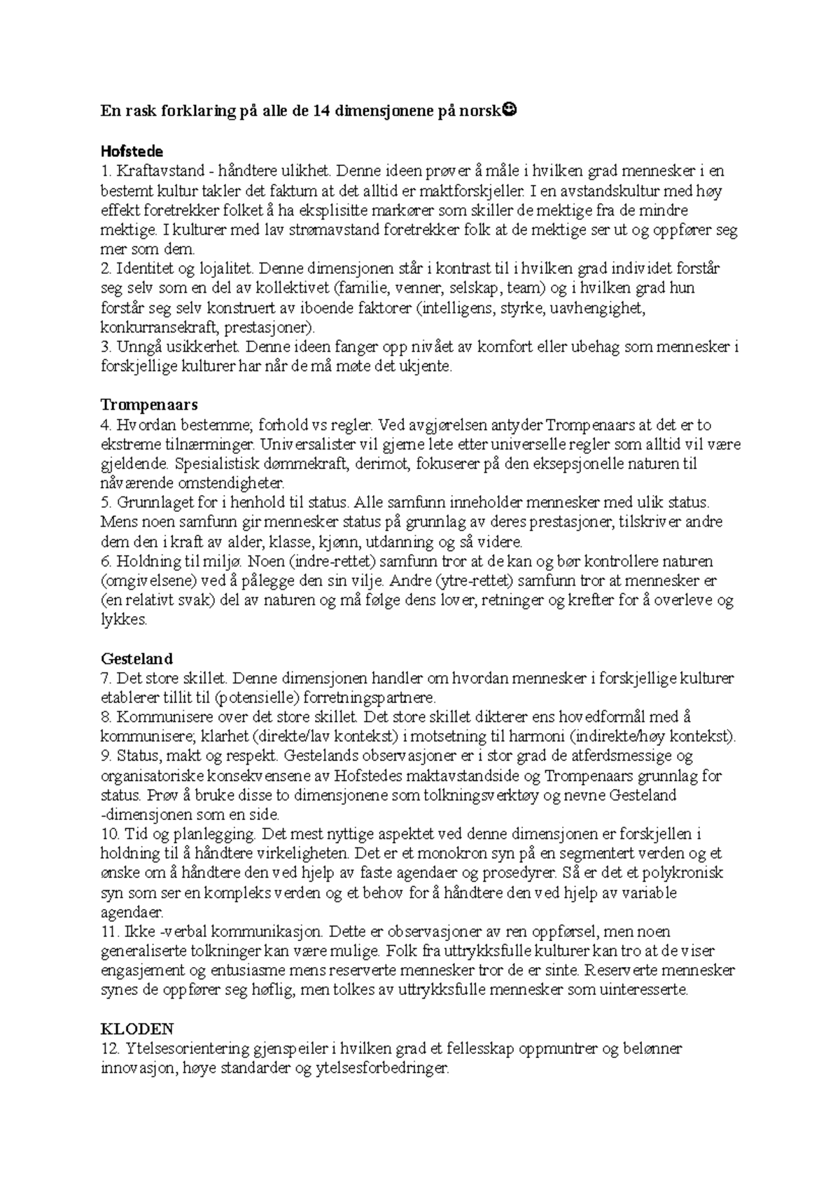 14 dimensjoner på norsk - En rask forklaring på alle de 14 dimensjonene ...