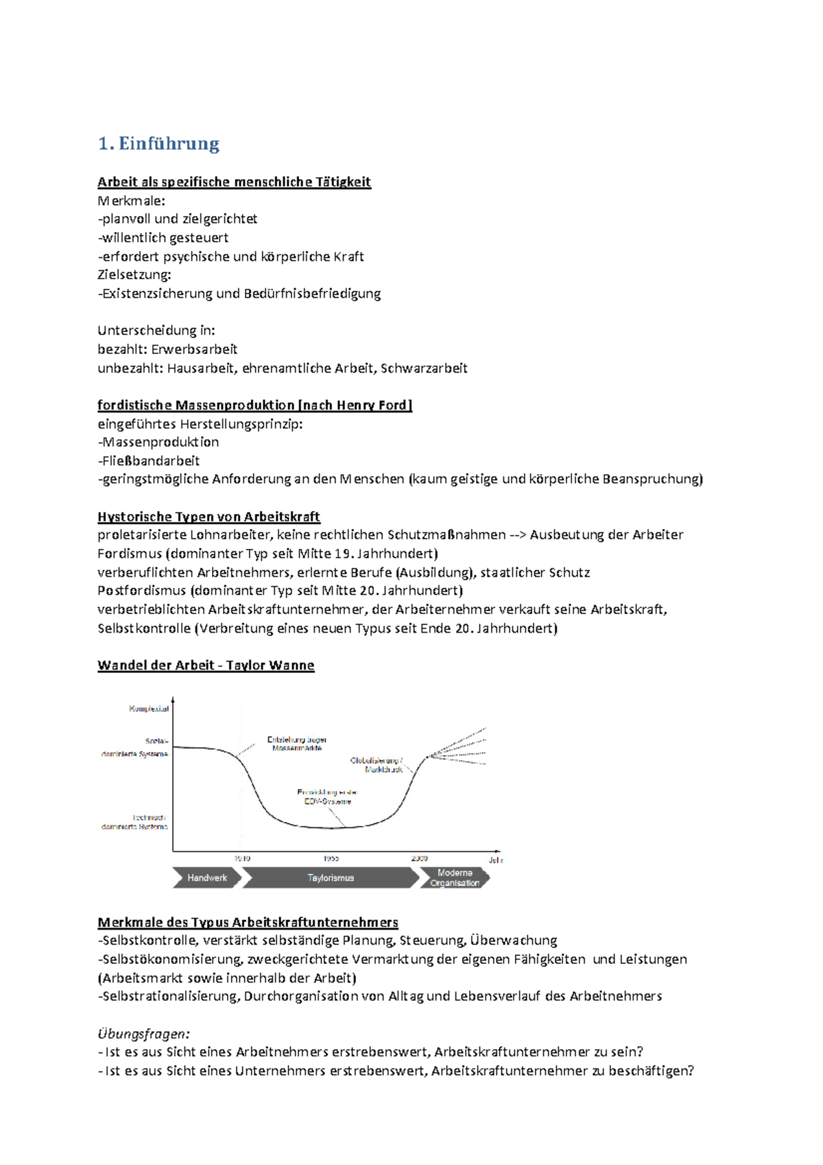 Zusammenfassung Awi - 2 - 1. Einführung Arbeit Als Spezifische ...