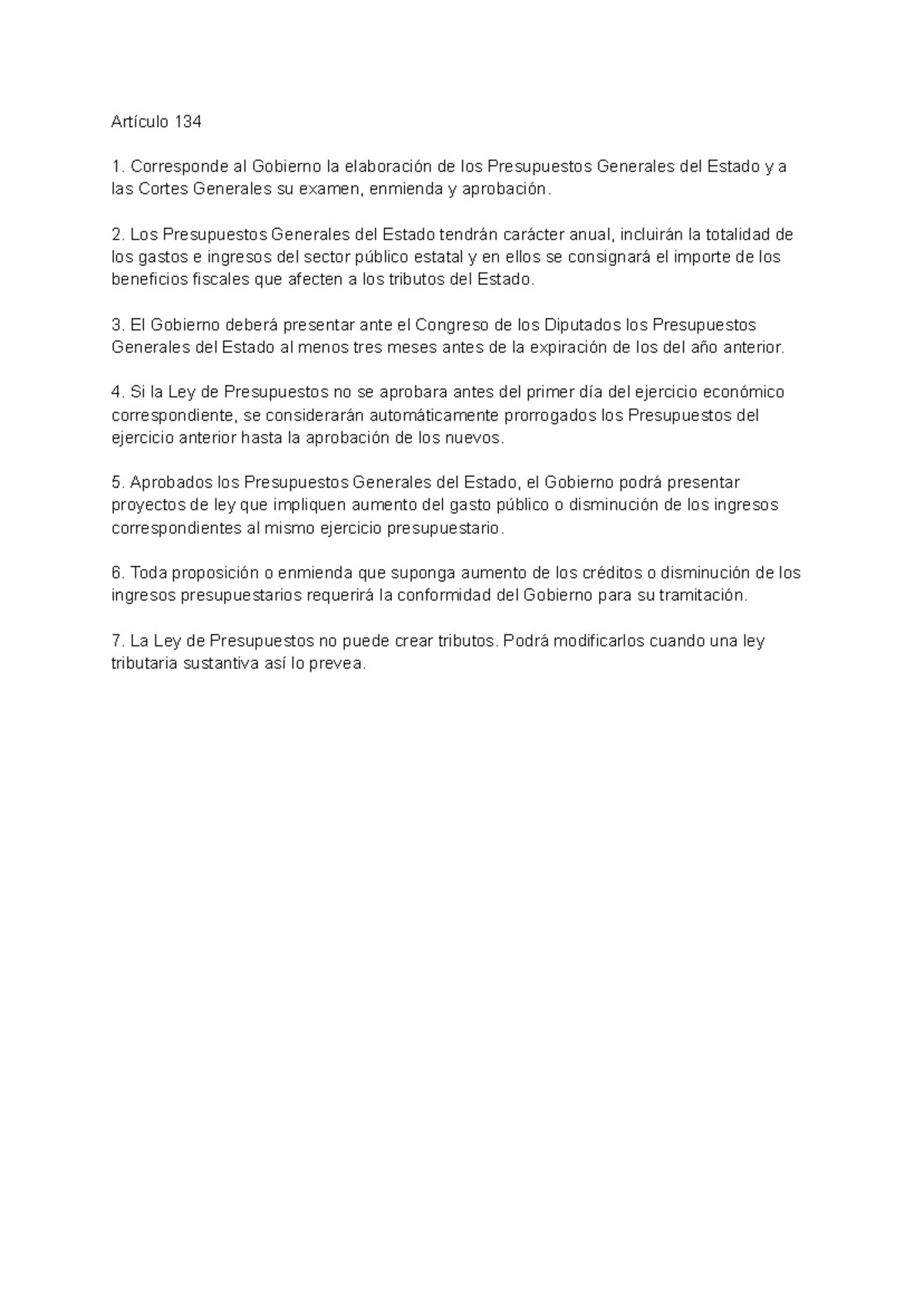 Artículo 134 - Articulo 134 - Artículo 134 Corresponde al Gobierno la ...