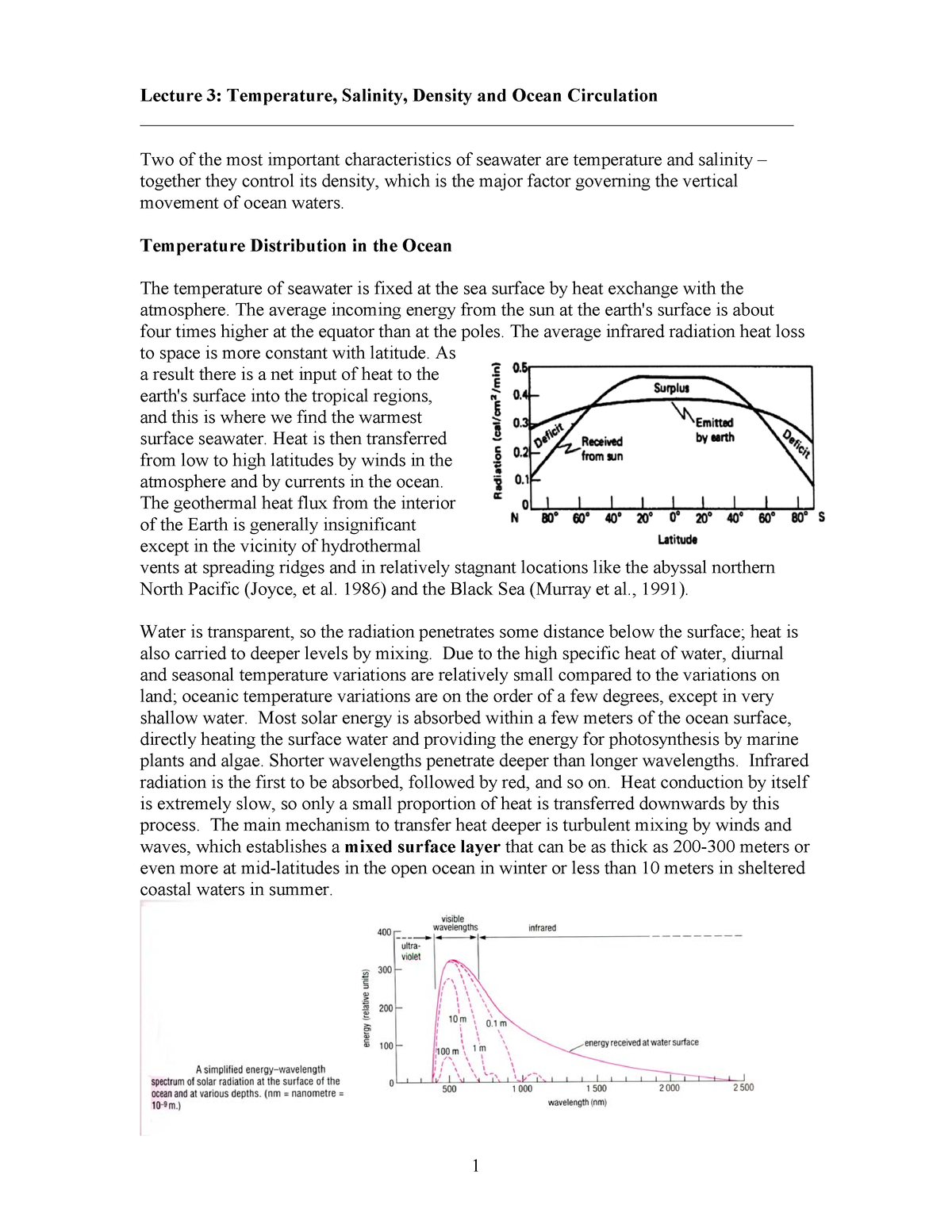 Temperature, Salinity, Density And Ocean Circulation - Temperature ...