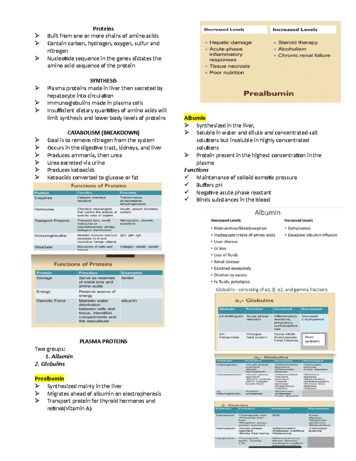 Clinical chemistry - Proteins - Proteins Built from one or more chains ...