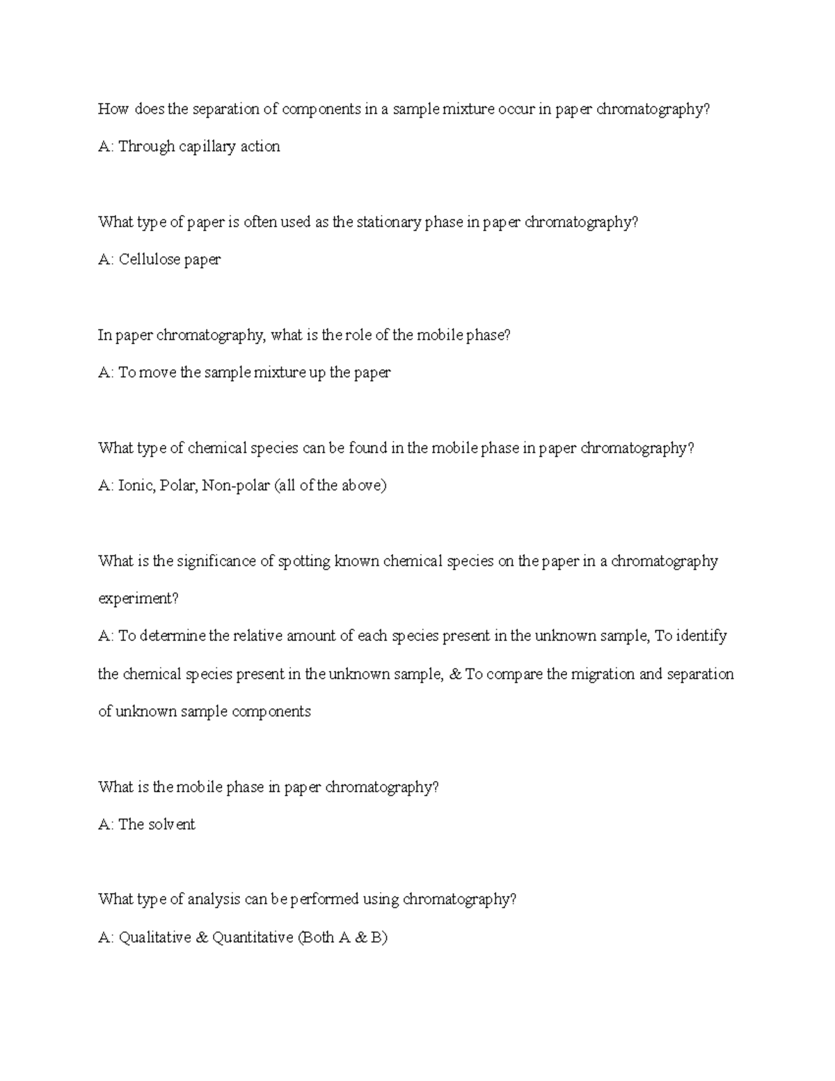 Quiz 1 Weekly lab quiz. Paper Chromatography of Artificial Dyes How