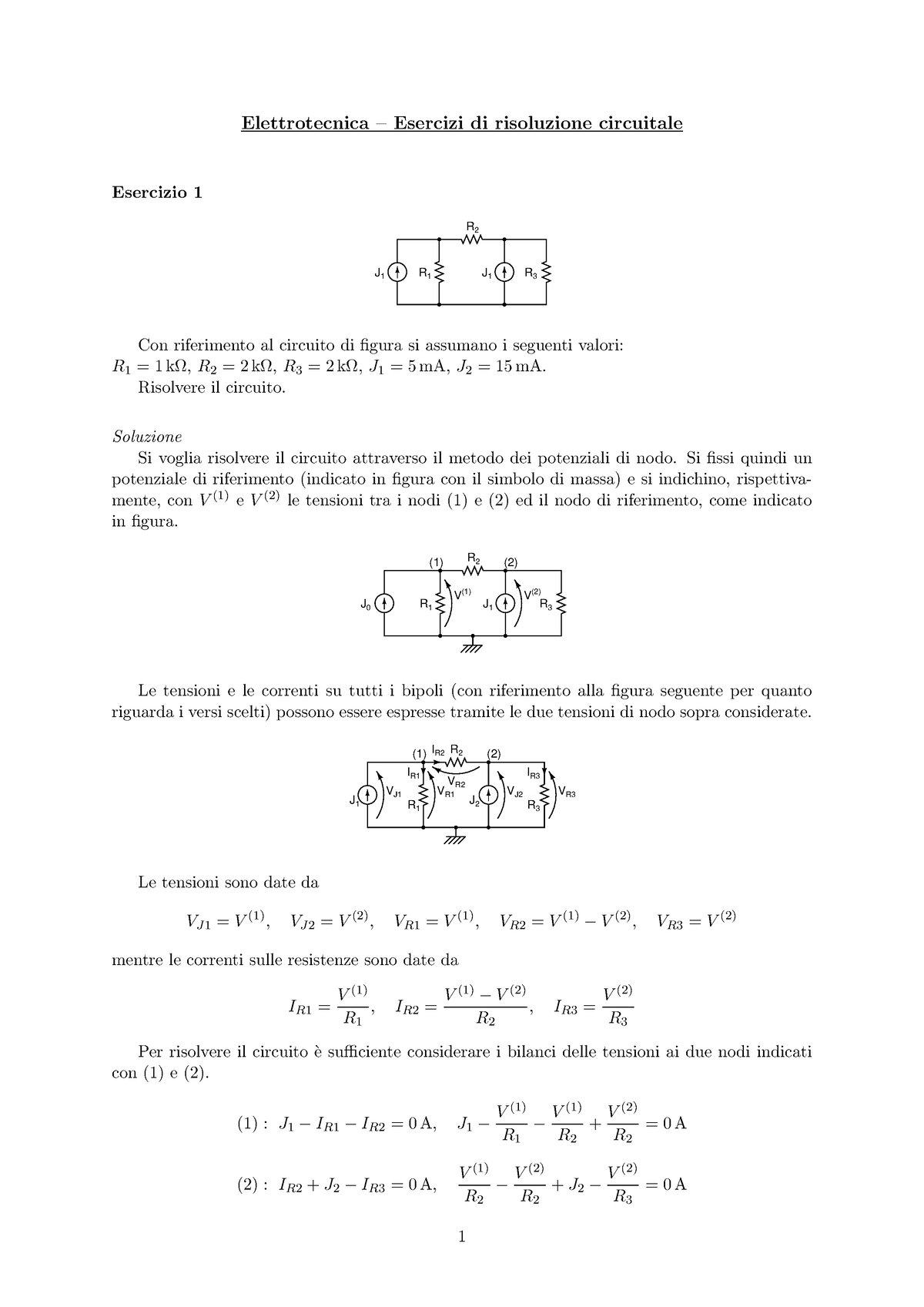 Elettrotecnica-esercizi Proposti - Elettrotecnica – Esercizi Di ...