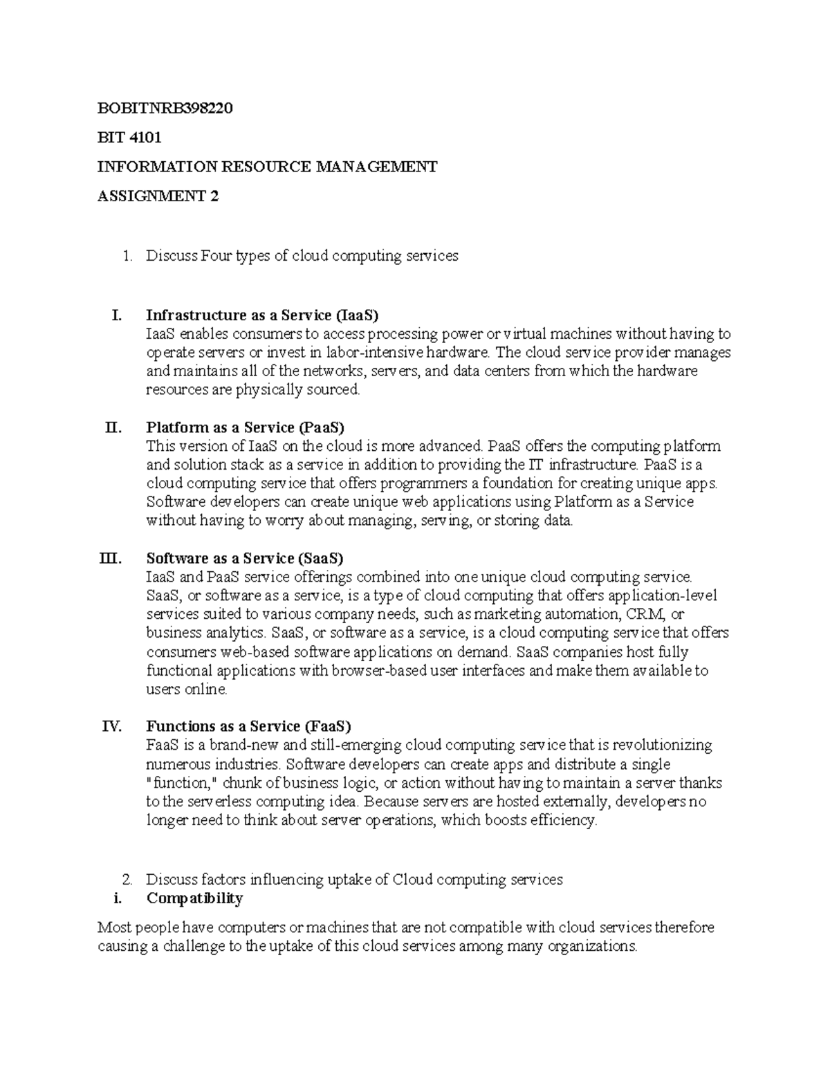 BIT 4101 Assignment 2 - HELPFUL - BOBITNRB BIT 4101 INFORMATION ...