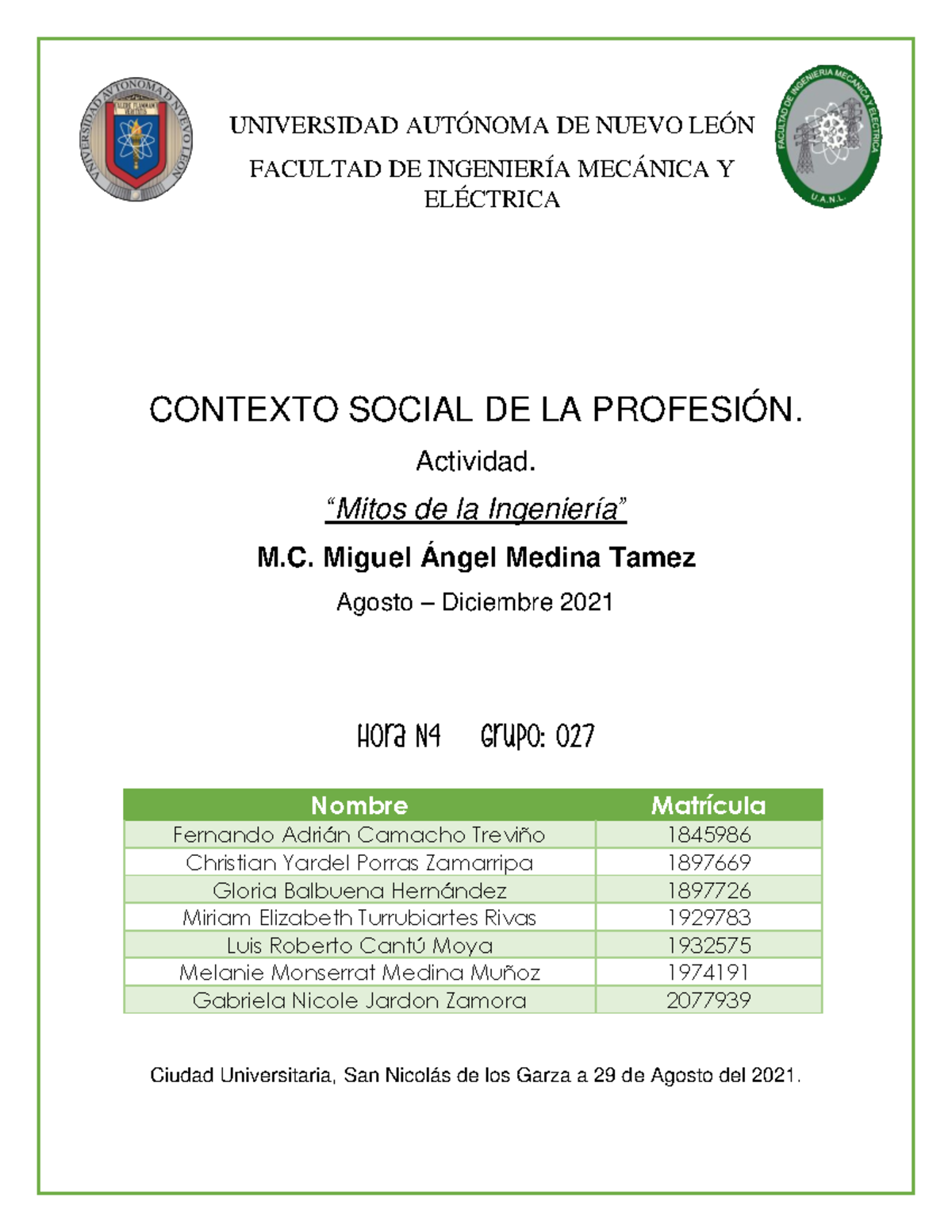 Actividad en equipo 1 - Contexto - UNIVERSIDAD AUTÓNOMA DE NUEVO LEÓN ...