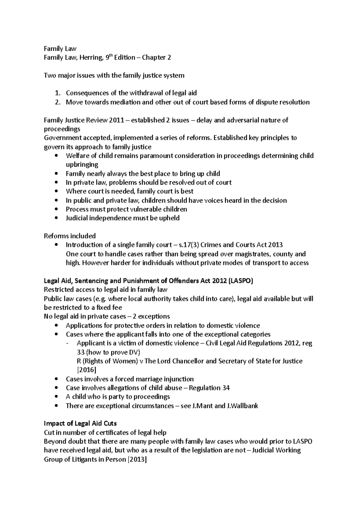 Family Law, Herring, Chapter 2 Reading Family Law Family Law, Herring