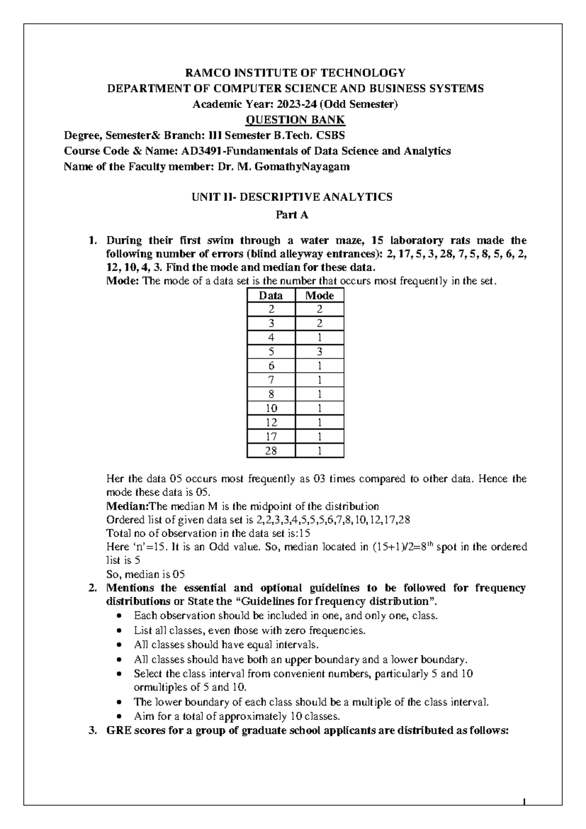 AD3491-Fundamentals of Data Science and Analytics-Two-Mark-Questions ...