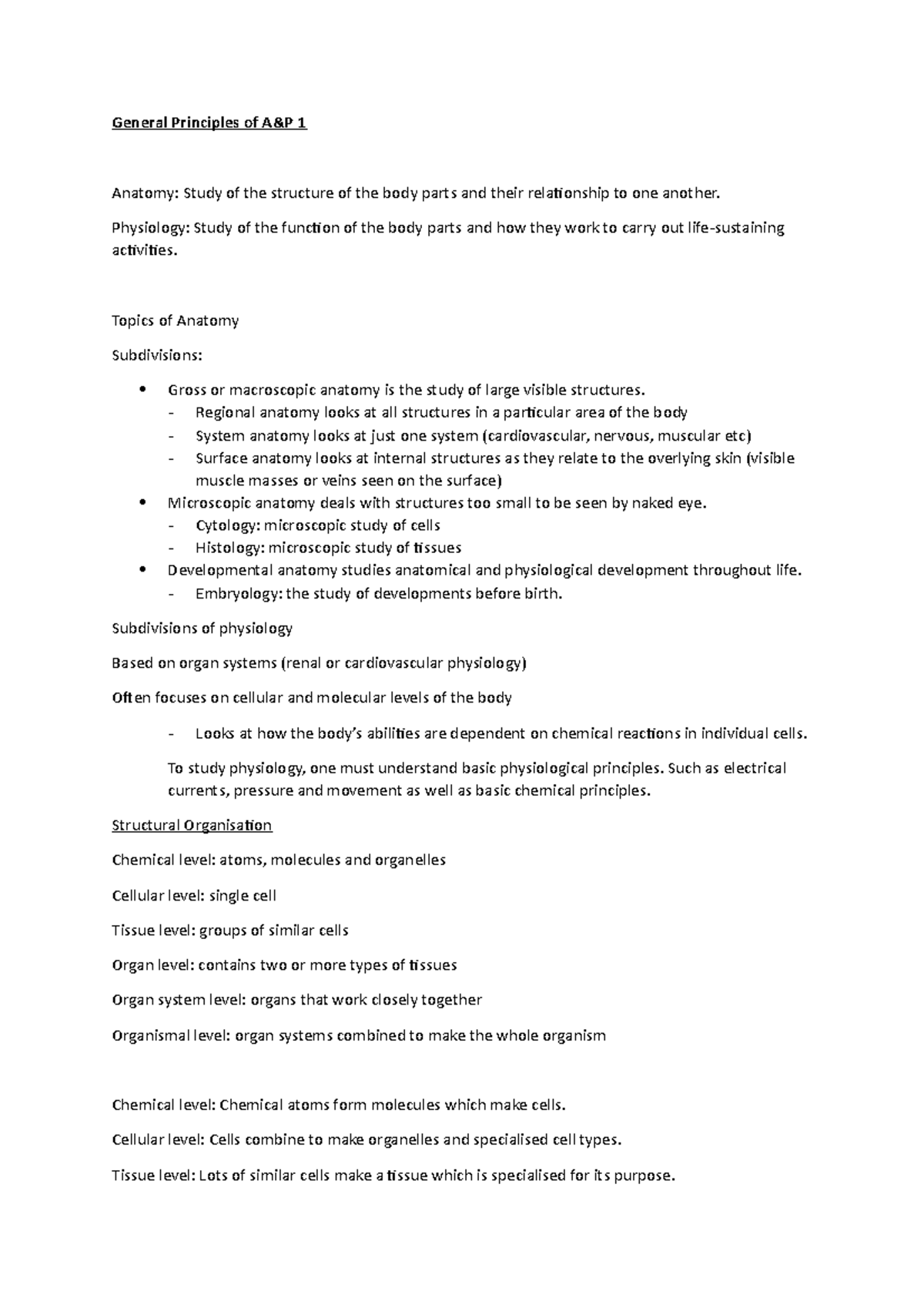 General Principles Of A General Principles Of A P 1 Anatomy Study Of