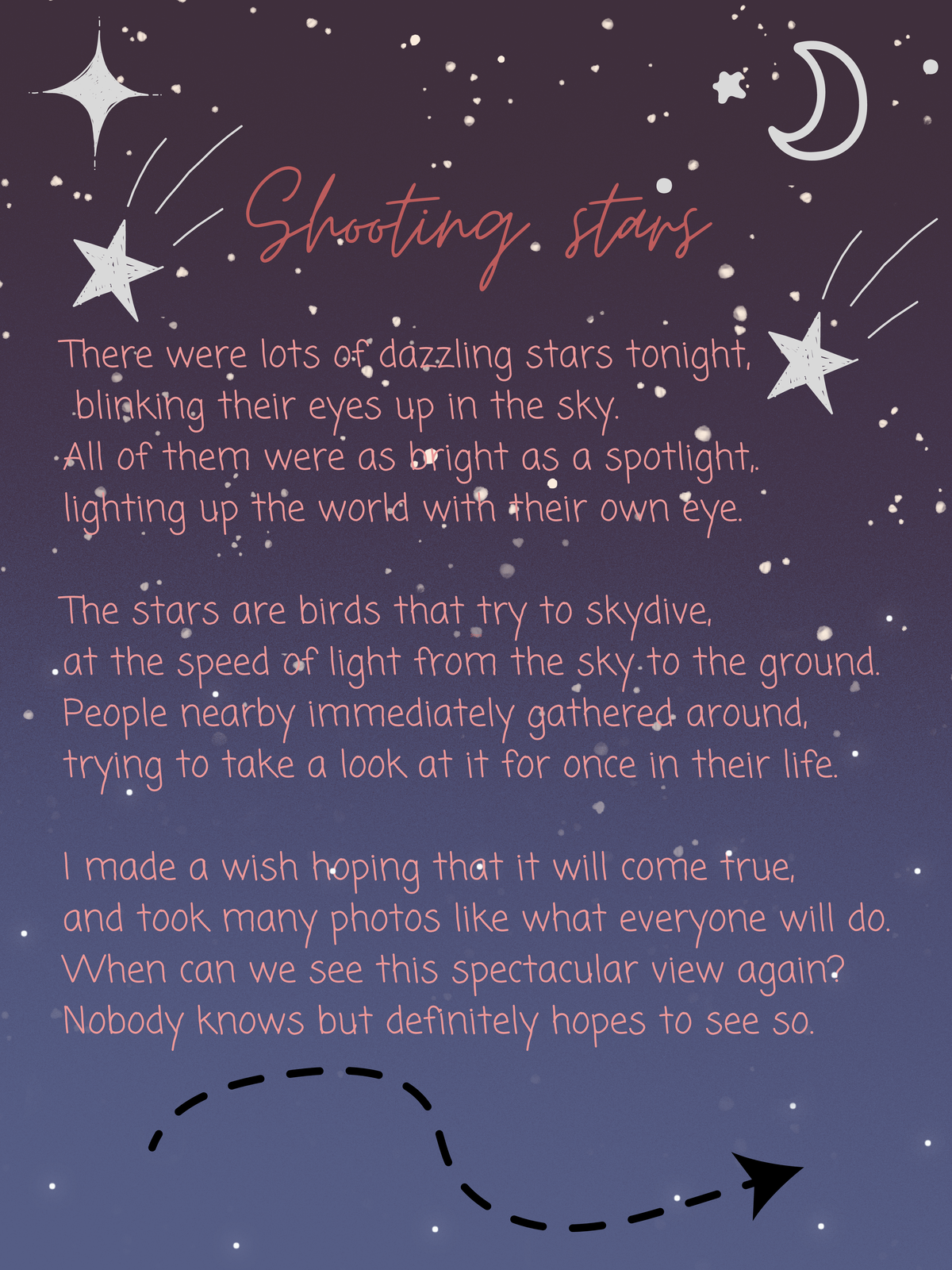 Englit Poetry Project 1 - There were lots of dazzling stars tonight ...