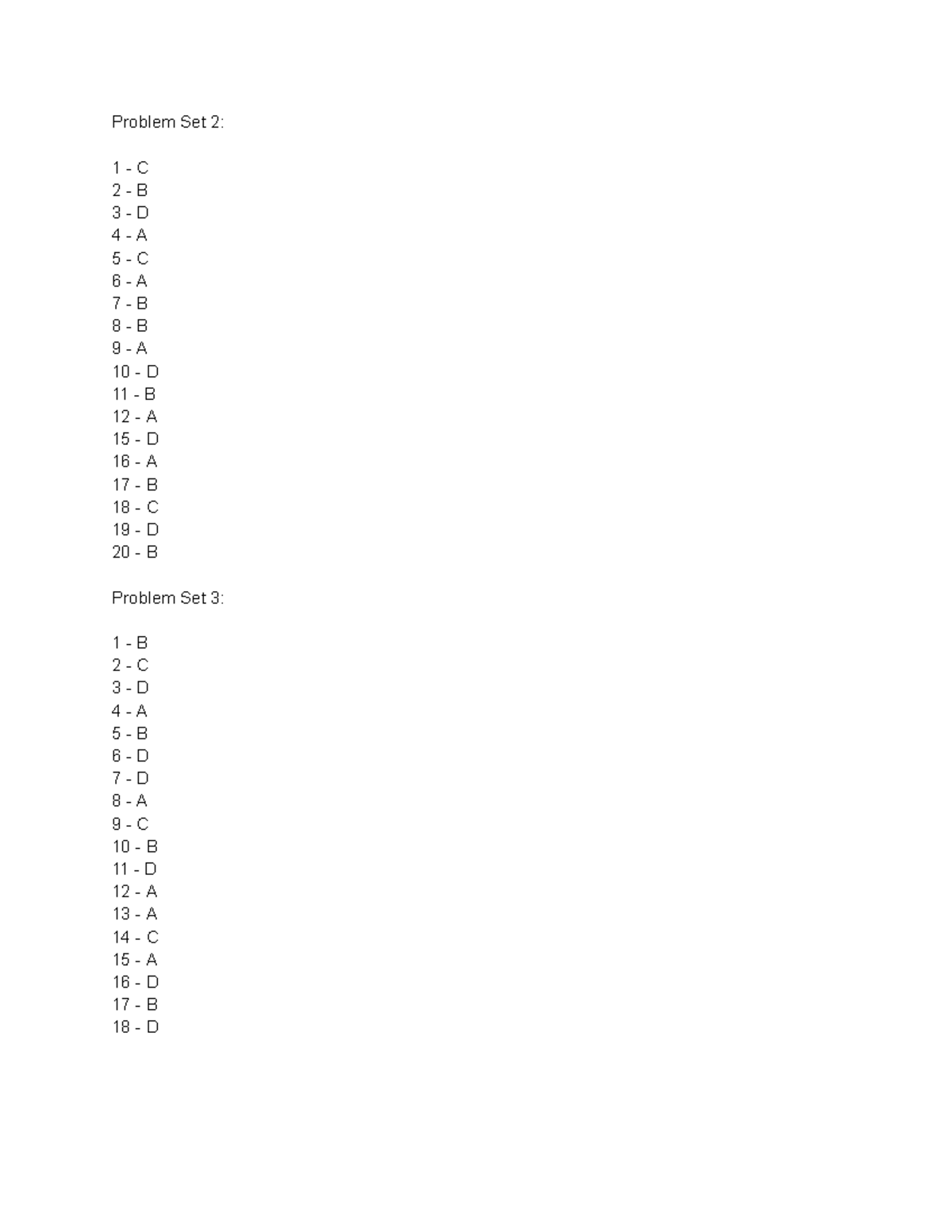 ECN 104 Problem Set 2 + 3 - ecn - ECN 104 - Problem Set 2: 1 - C 2 - B ...