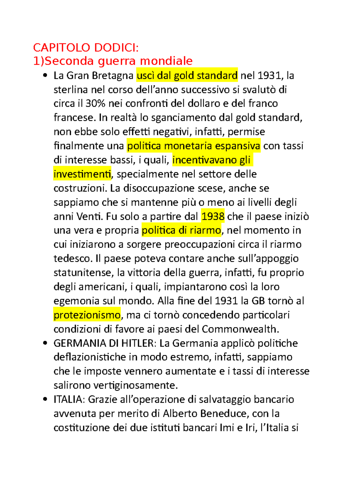 Capitolo Dodici - CAPITOLO DODICI: 1)Seconda guerra mondiale La Gran ...