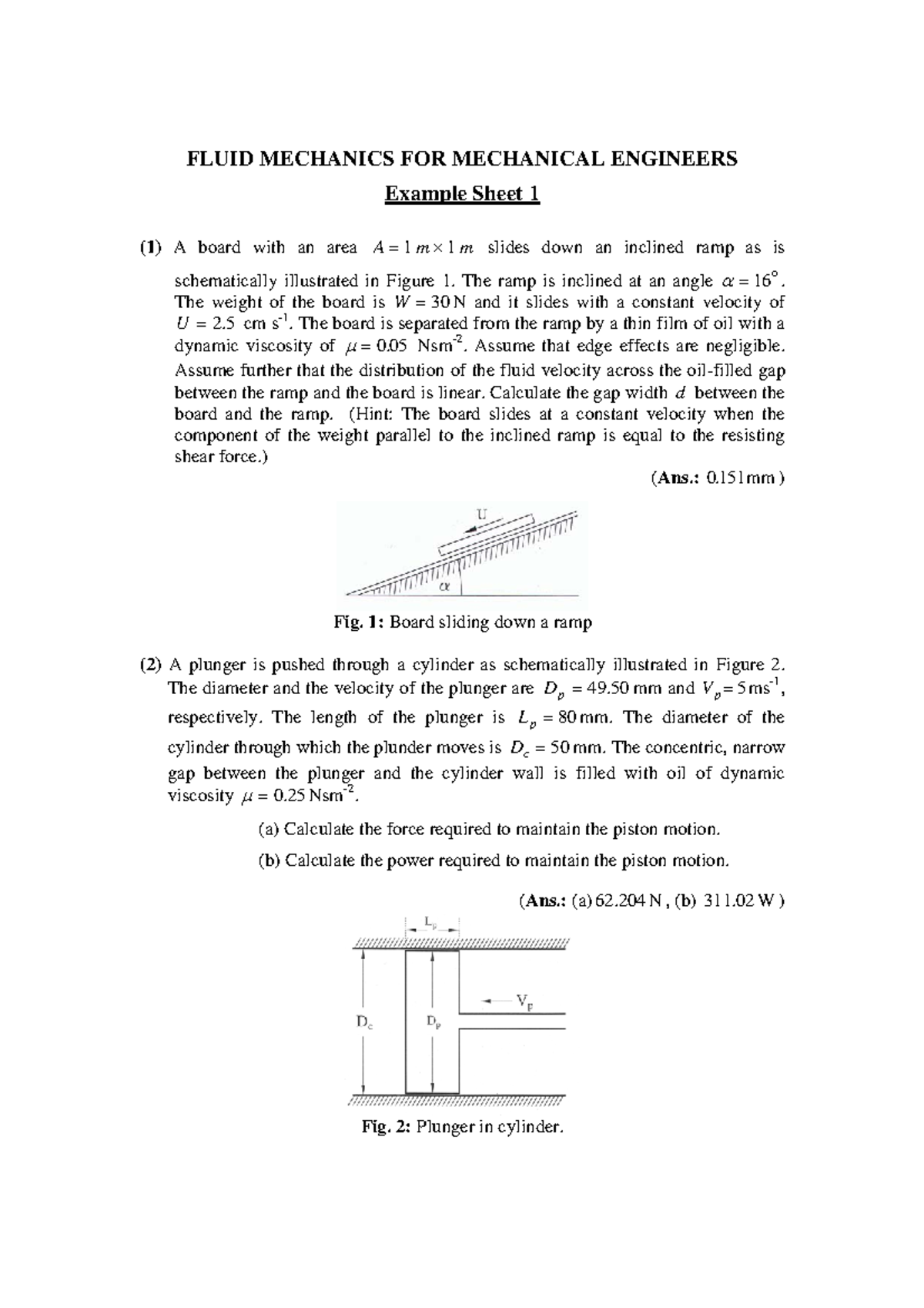 fluid-mechanics-questions-sheet-1-fluid-mechanics-for-mechanical