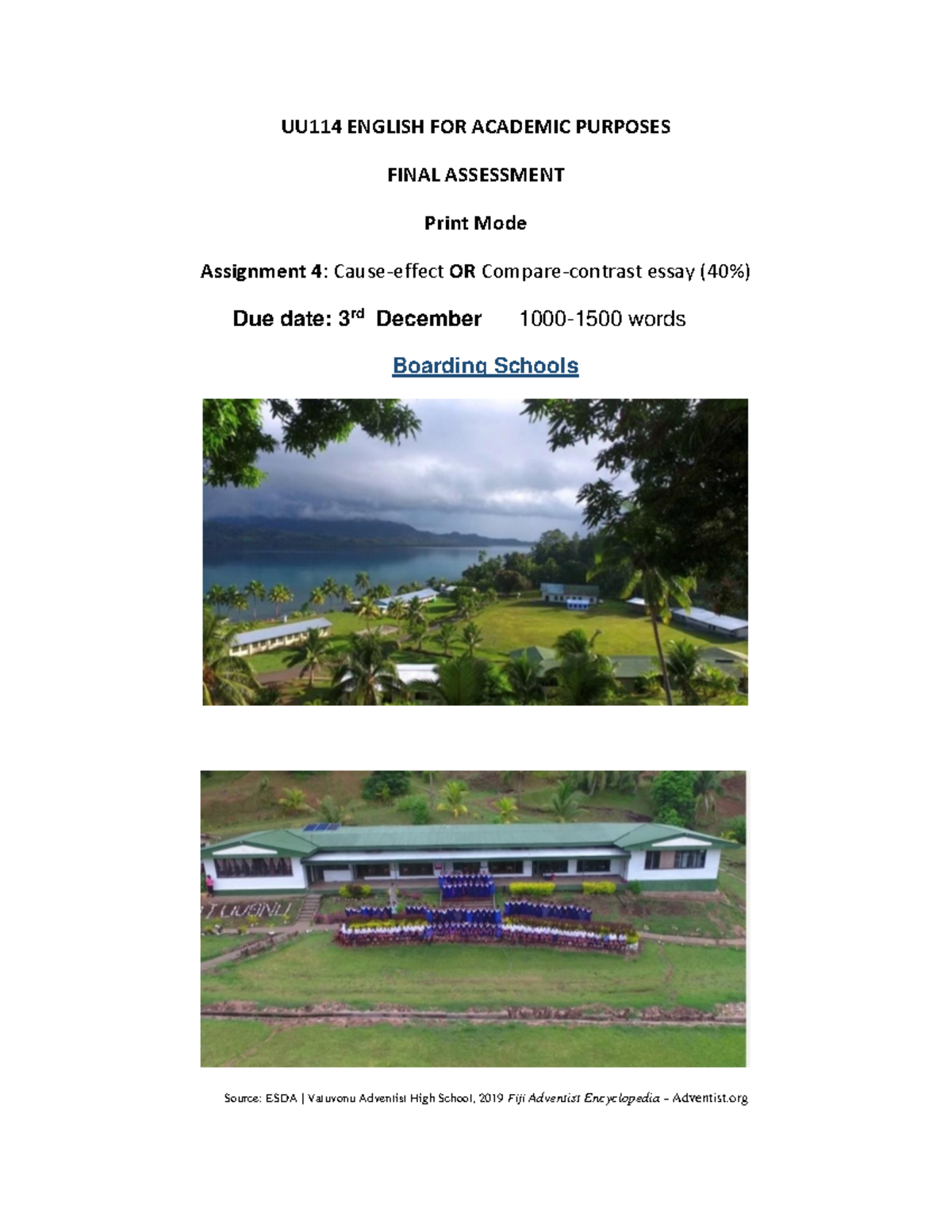 Boarding Schools A4 Print Mode - UU114 ENGLISH FOR ACADEMIC PURPOSES ...