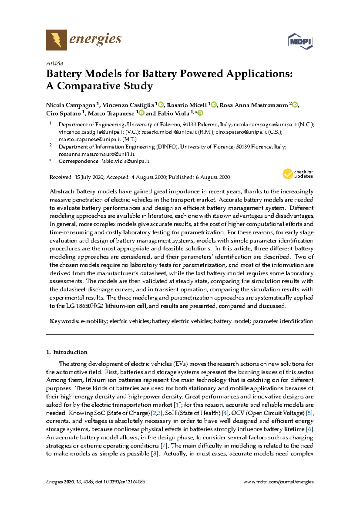 Battery Models for Battery Powered Applications - energies Article