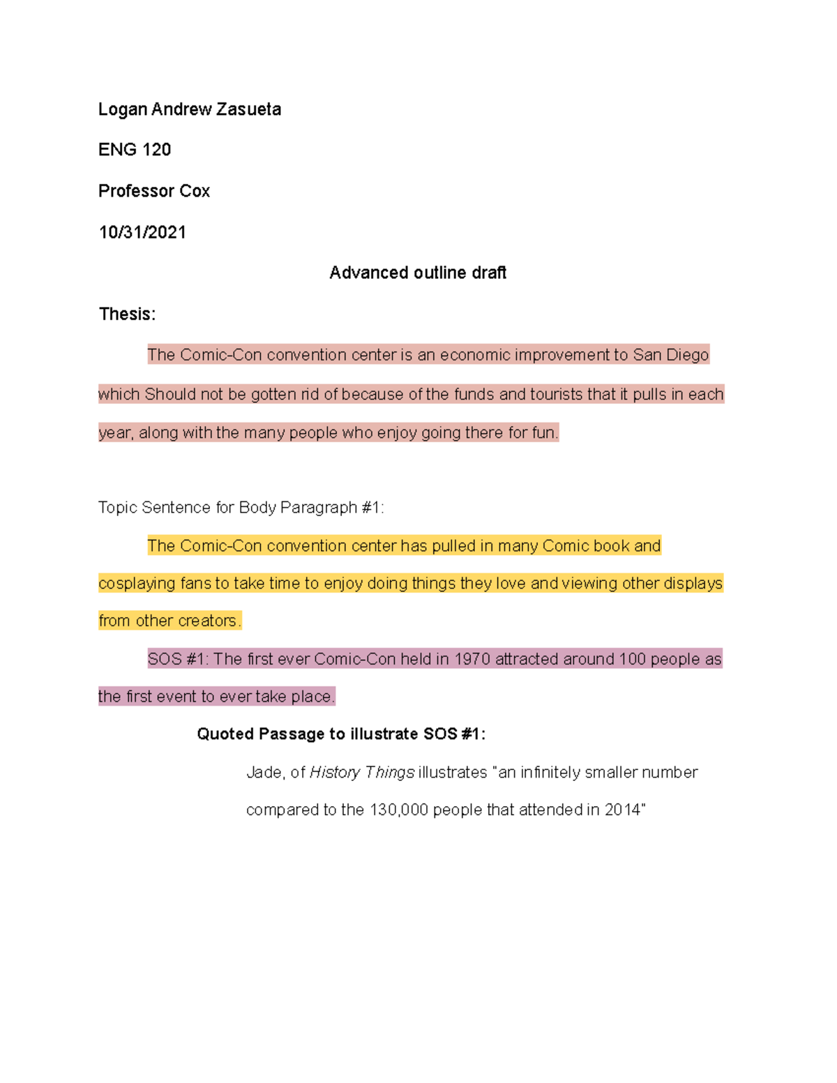 Advanced outline research paper - ENGL-098-2906 - Studocu