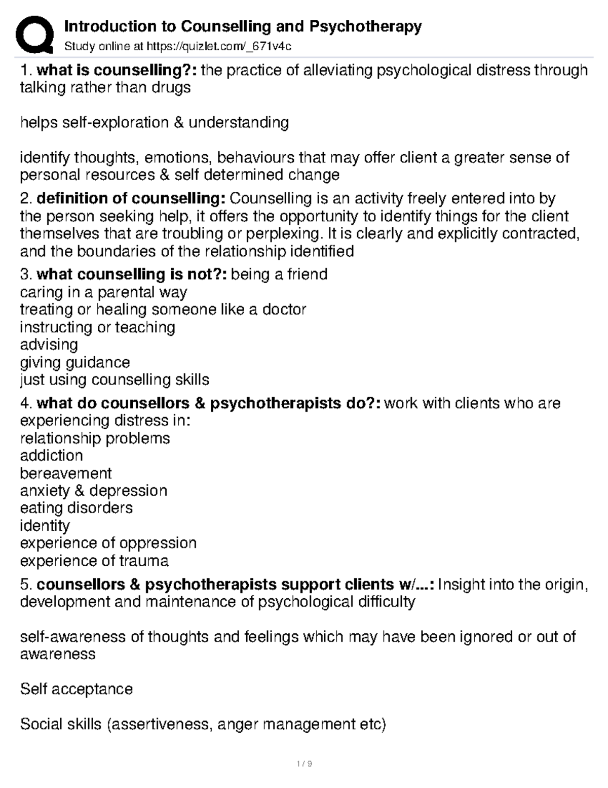 Introduction To Counselling And Psychotherapy With Individuals Study Introduction To Counselling And Psychotherapy With Individuals Study