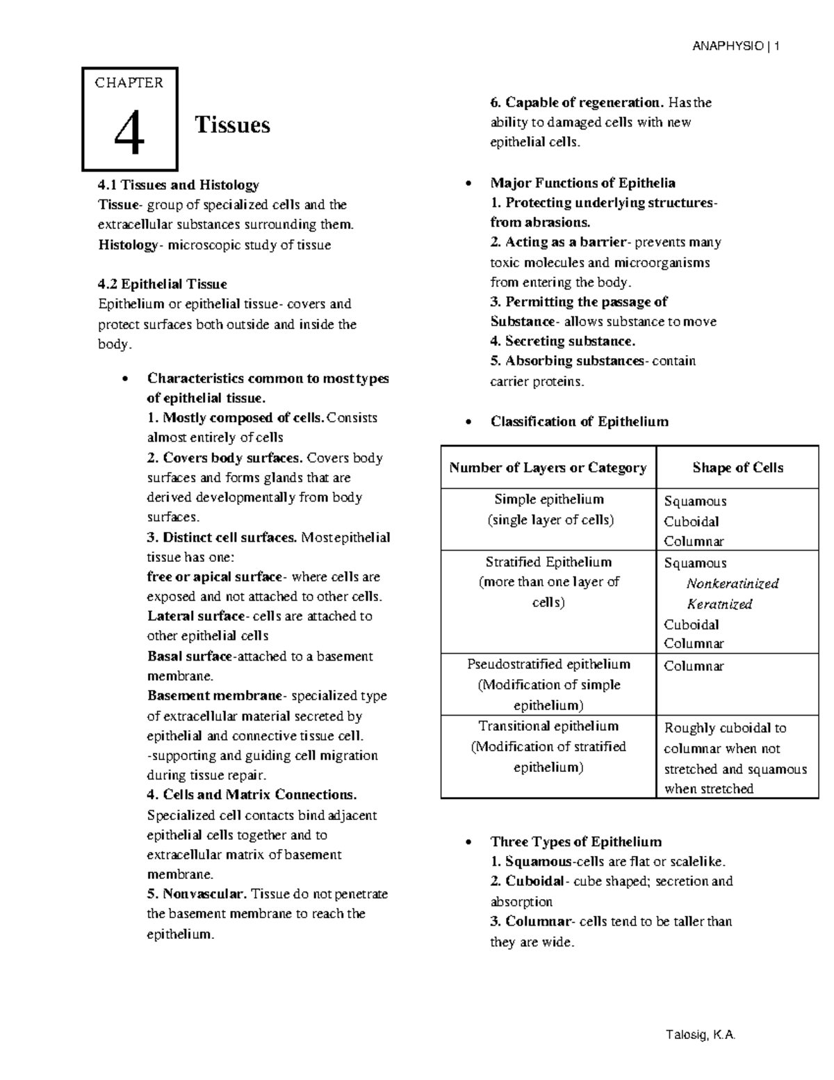 Chapter 4-Tissues Human Anatomy And Physiology - • Tissues 4 Tissues ...