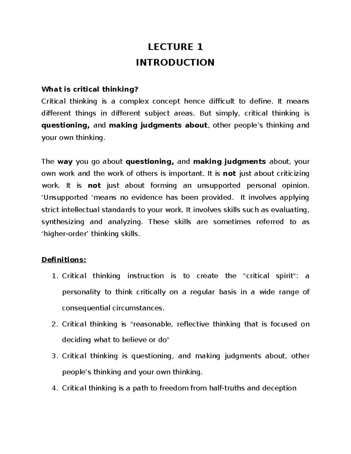Lecture 1 - introduction notes - LECTURE 1 INTRODUCTION What is ...