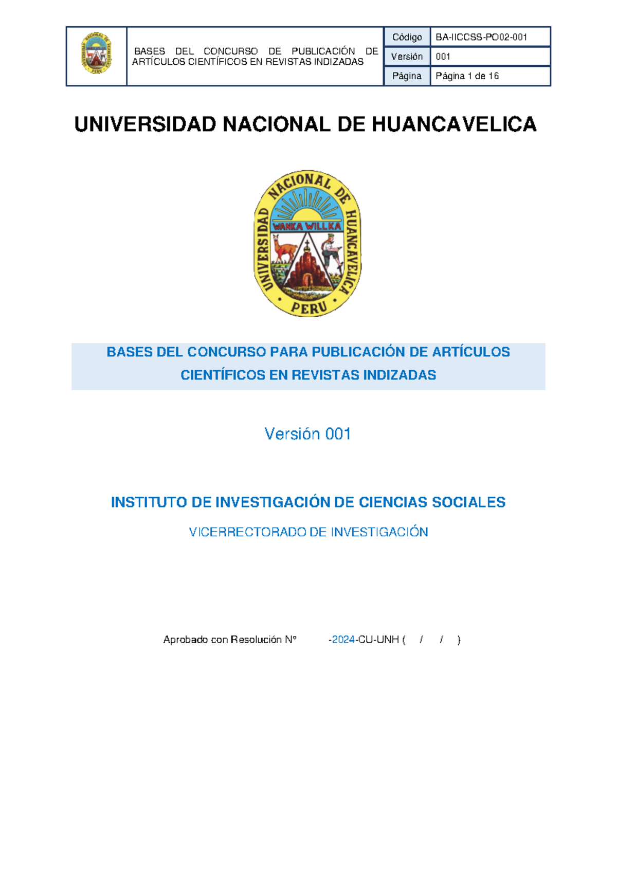 Bases DEL Concurso DE Publicación DE Artículos Científicos EN Revistas ...