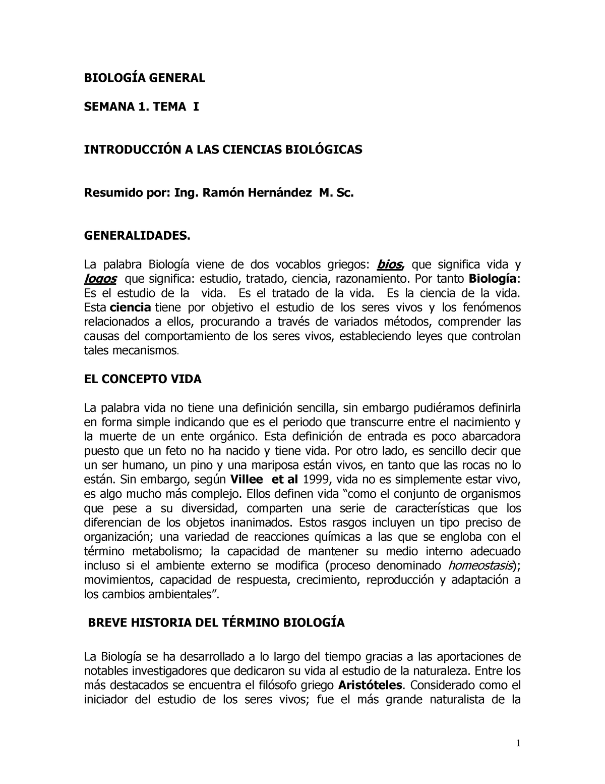 Biología General- Virtual 1er P - BIOLOGÕA GENERAL SEMANA 1. TEMA I ...