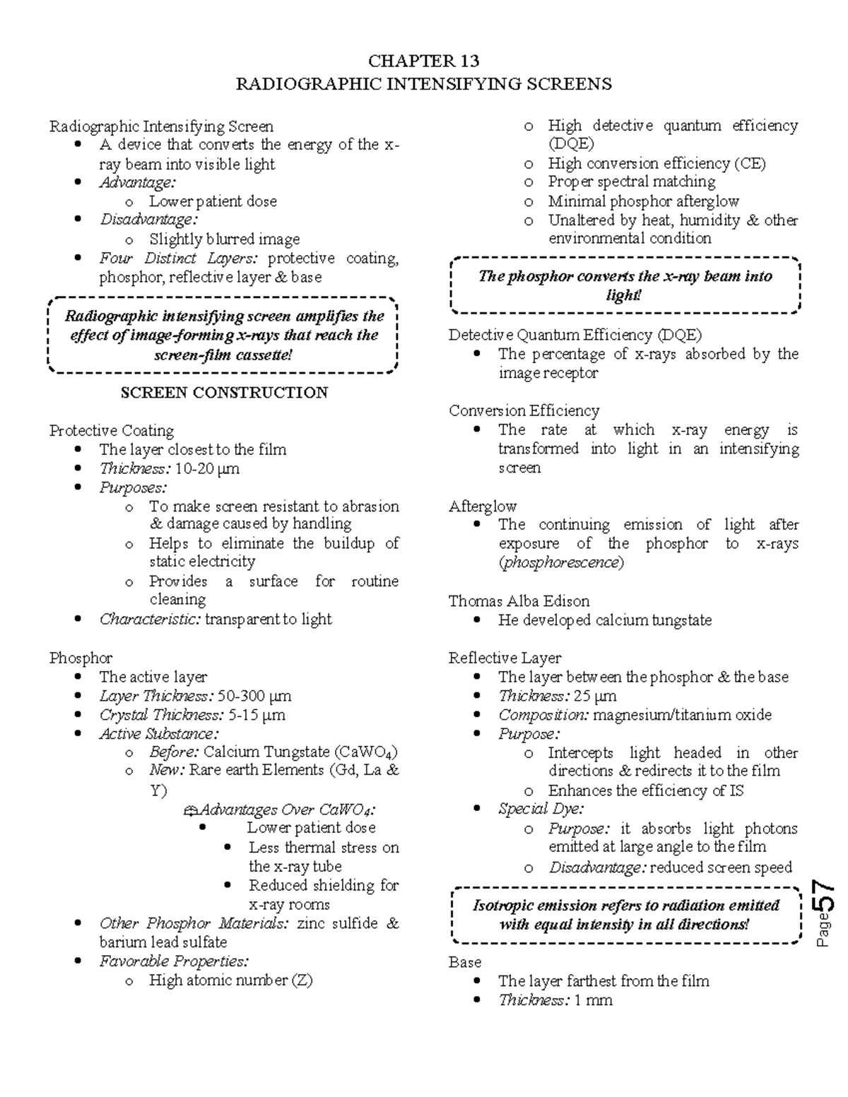 Chapter 13 Radiographic Intensifying Screen - Page 57 RADIOGRAPHIC ...