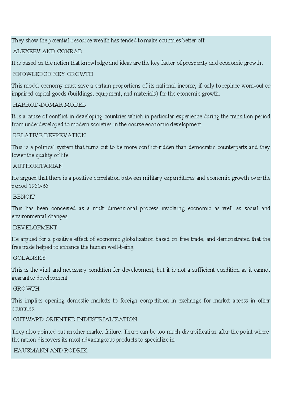ECON6152 - hope this helps - They show the potential-resource wealth ...