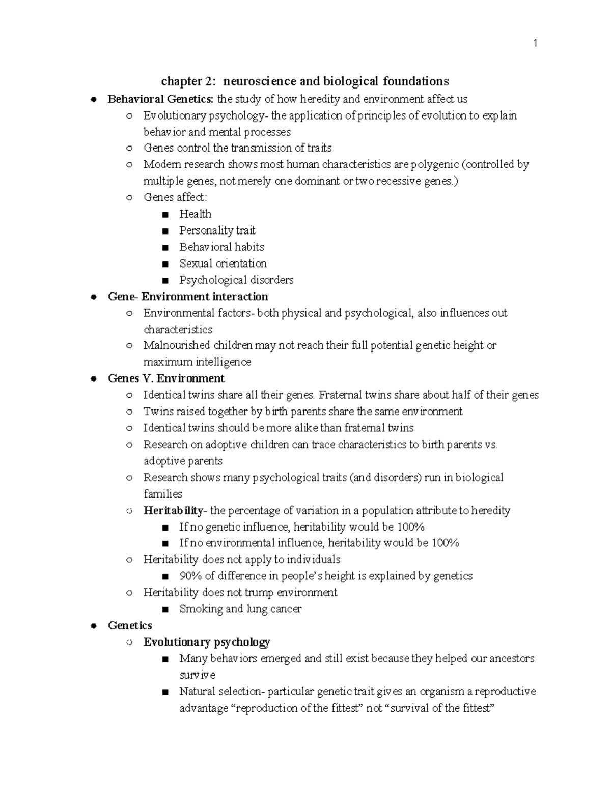 Psych Chapter 2- Neuroscience And Biological Foundations - 1 Chapter 2 ...