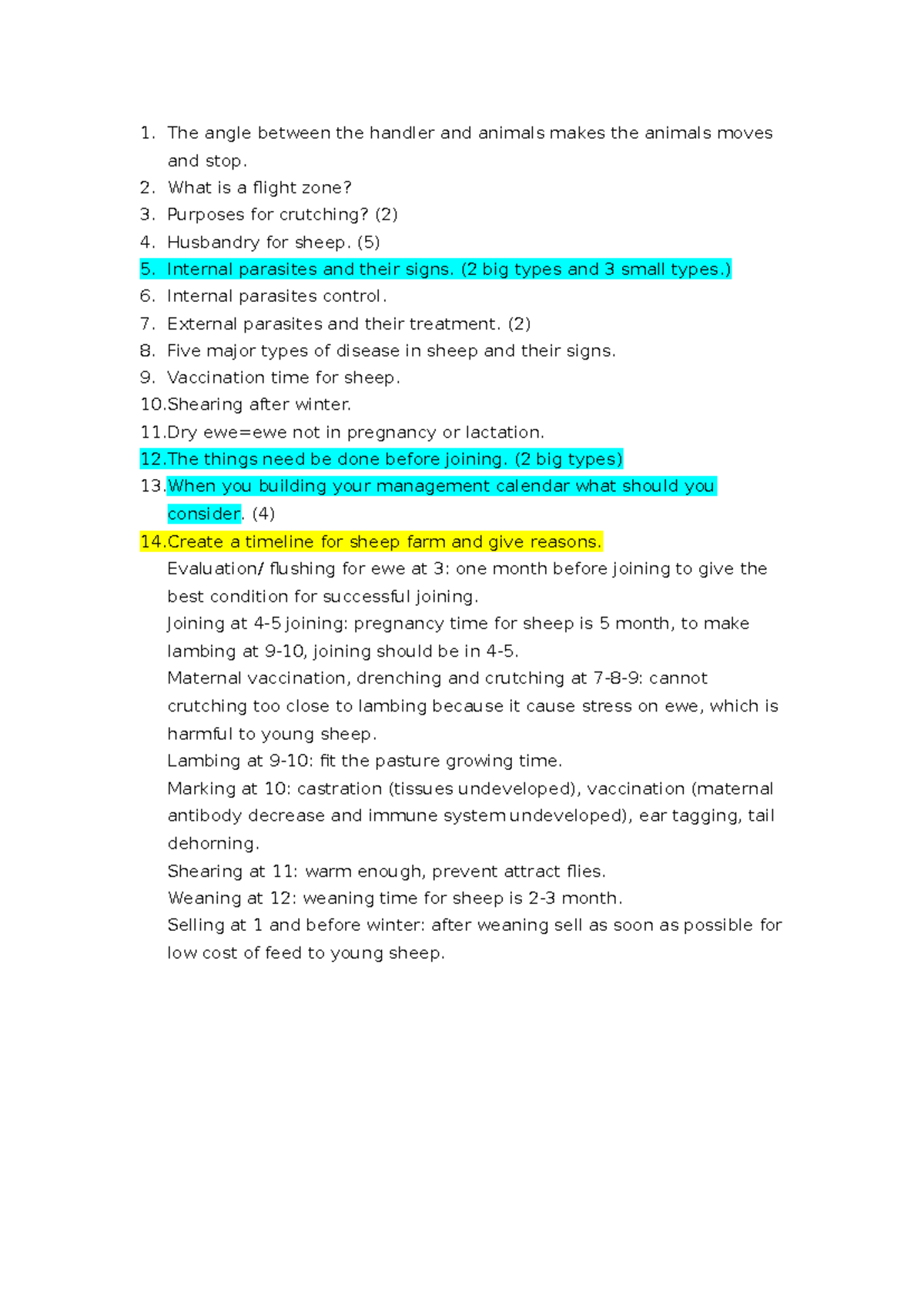 Sheep checklist - The angle between the handler and animals makes the ...