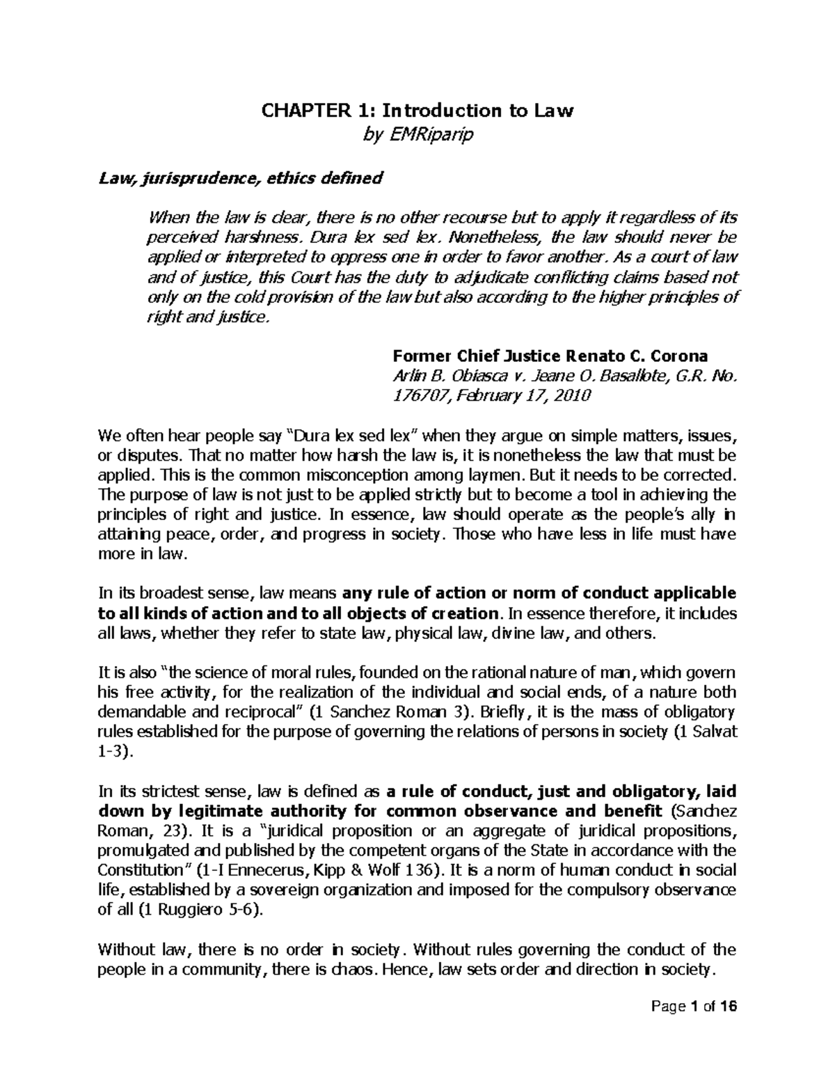 Chapter+1 Introduction+to+Law - CHAPTER 1: Introduction to Law by ...