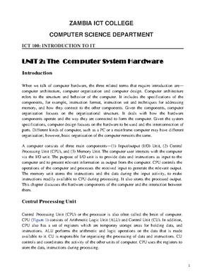 UNIT 3-Input Output Devices - ZAMBIA ICT COLLEGE COMPUTER SCIENCE ...