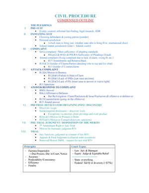 Civ Pro Outline (Prof. Moller) (A) - CIVIL PROCEDURE Fall 2022 If ...