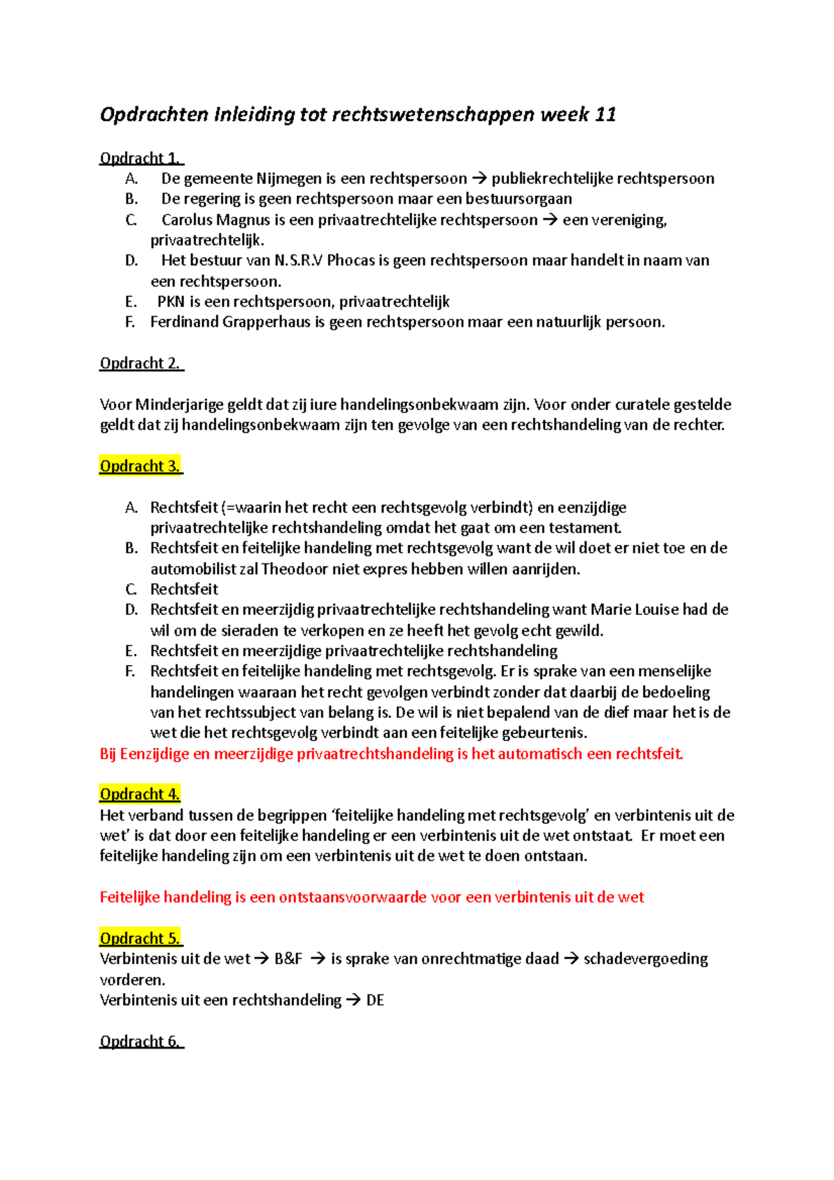 Opdrachten Inleiding Tot Rechtswetenschappen Week 11 - A. De Gemeente ...